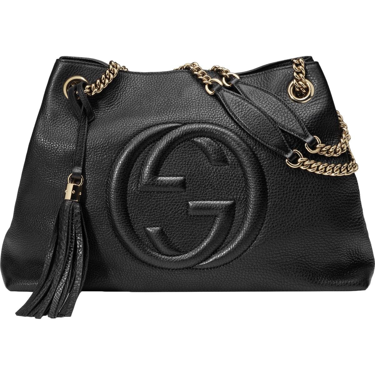 Soho Large Leather Chain Shoulder Handbag Black BHFO 5480