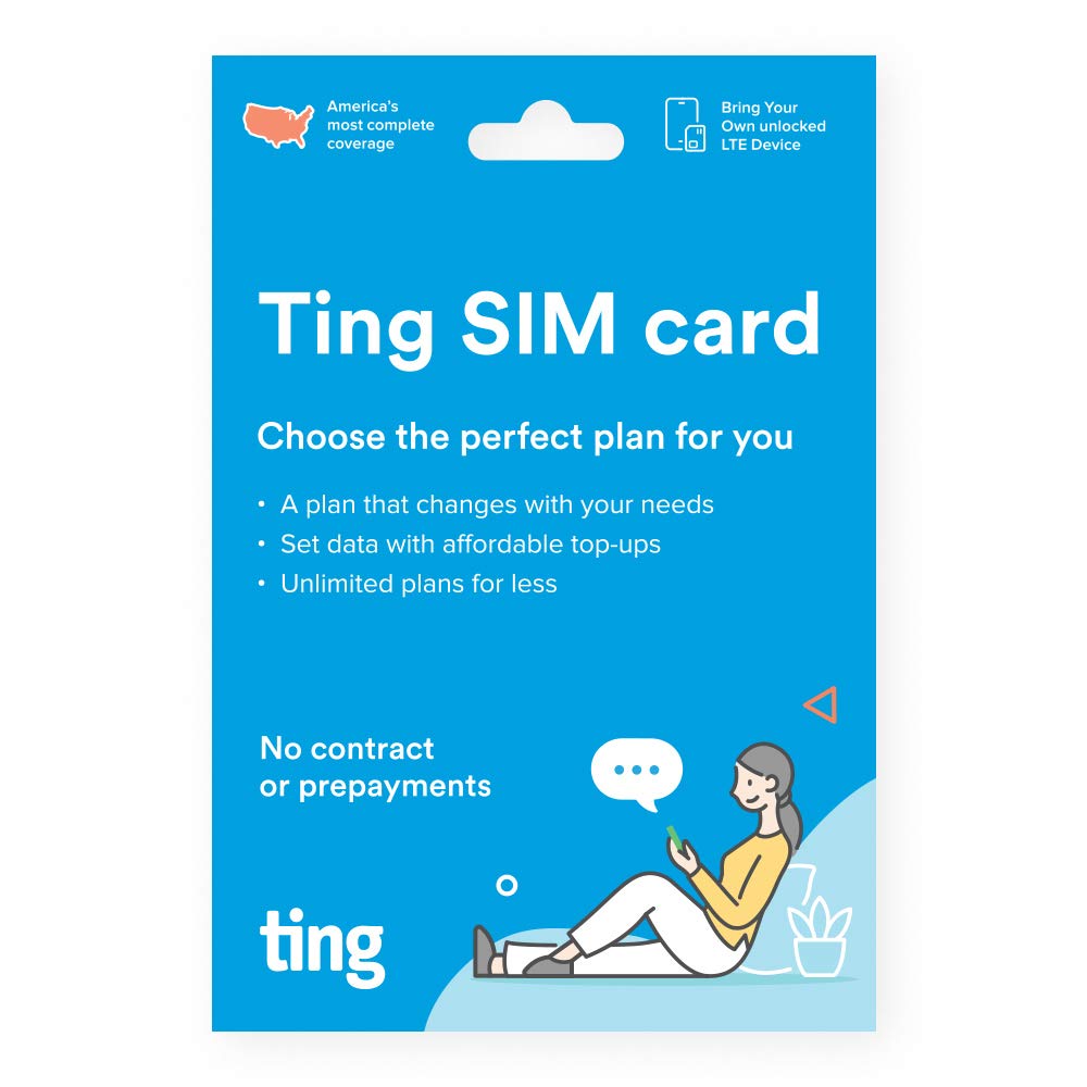 Ting Mobile Sim Card kit for Unlocked Phones - Bring Your own Compatible Phones - Unlimited Talk & Text Plan Starts at 10/Month