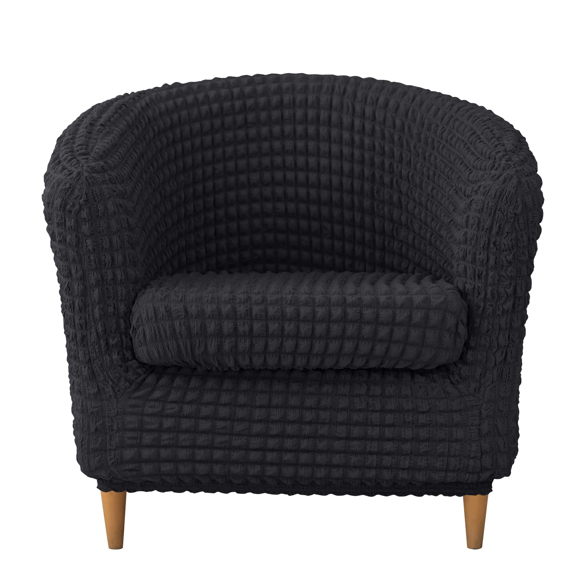 imonofit Club Chair Slipcover, Soft Stretch Tub Chair Cover for Living Room and Bedroom, Washable and Removable Armchair Protector, Furniture Protector for Home Decor,Black