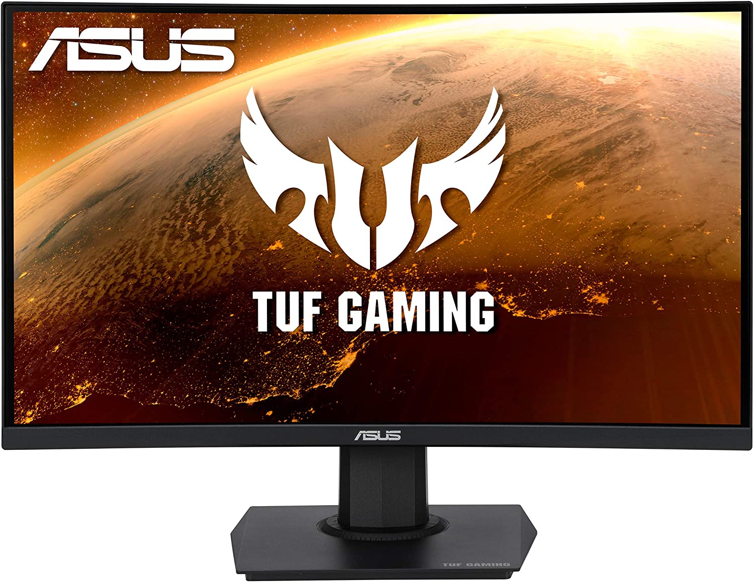         ASUS TUF Gaming VG24VQE 23.6” Curved Monitor, 1080P Full HD, 165Hz (Supports 144Hz), 1ms, Extreme Low Motion Blur, FreeSync Premium, Shadow Boost, Eye Care, DisplayPort HDMI (Renewed)       