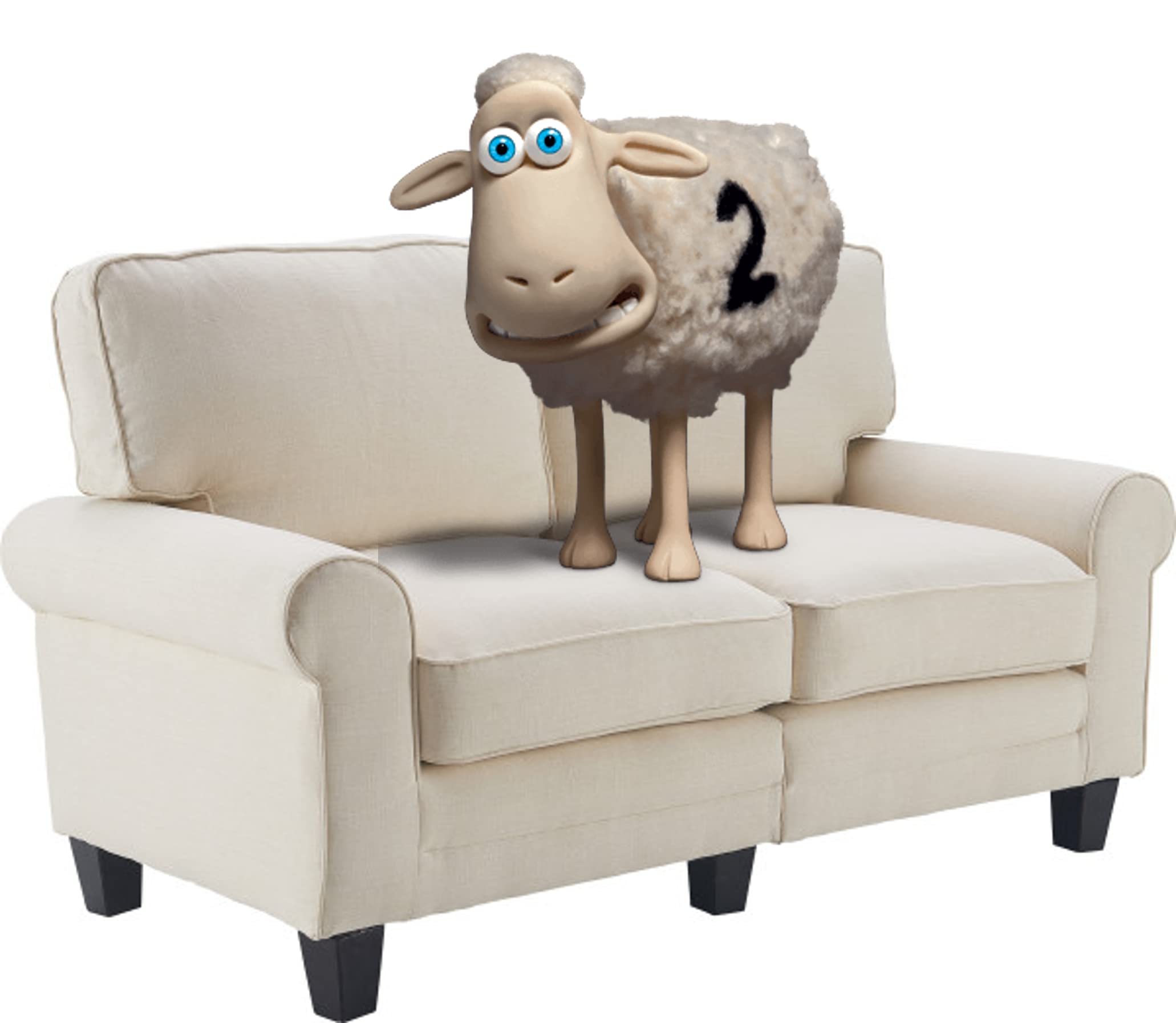 Serta Copenhagen 61" Loveseat - Pillowed Back Cushions and Rounded Arms, Durable Modern Upholstered Fabric - Buttercream