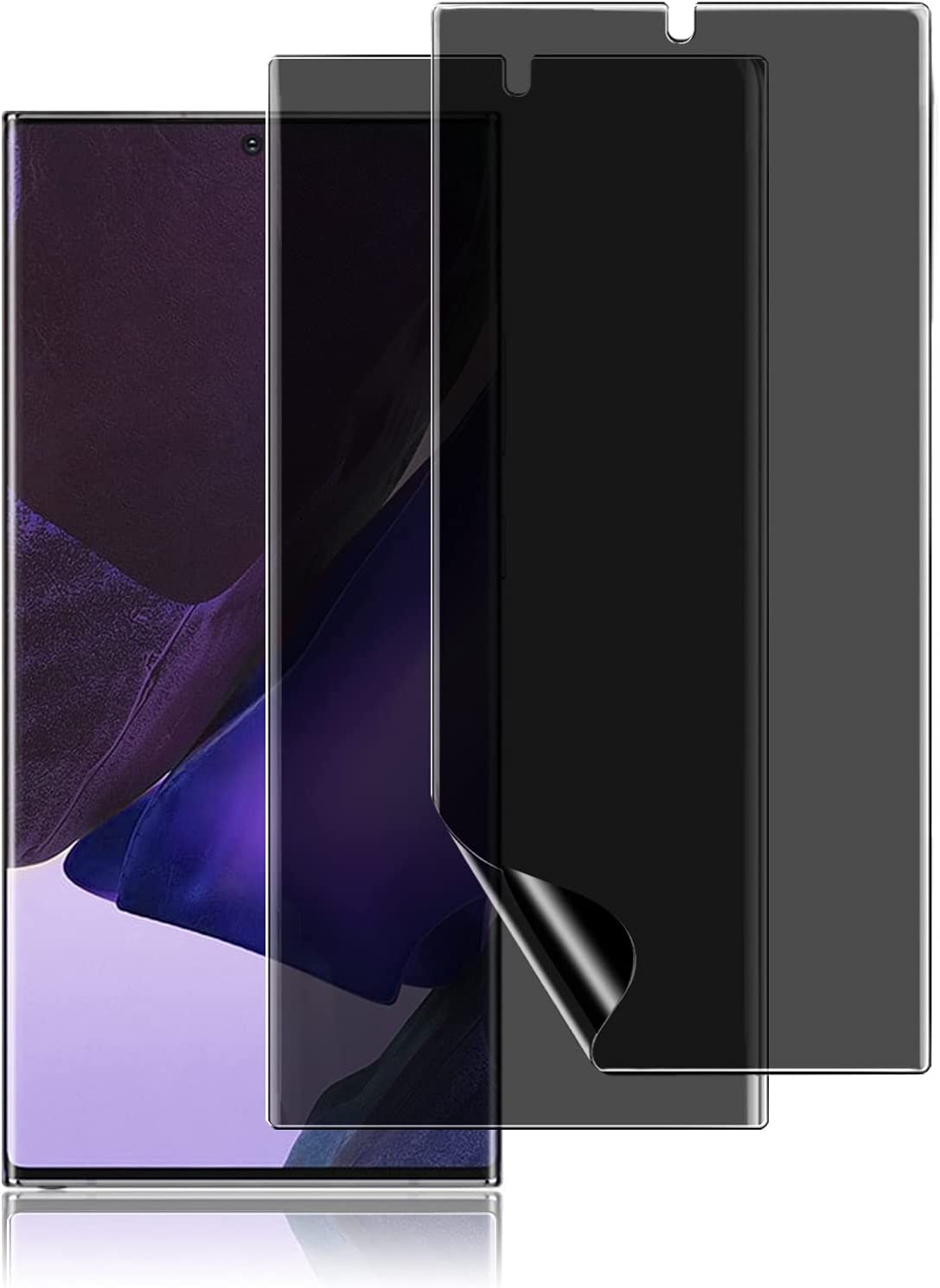         [2 Pack] PHISIMOO Compatible with Samsung Galaxy Note 20 Ultra 5G 6.9-inch Privacy Screen Protector, Anti-Spy Flexible TPU Film, Support Fingerprint Unlock, Easy Installation, Case Friendly, S