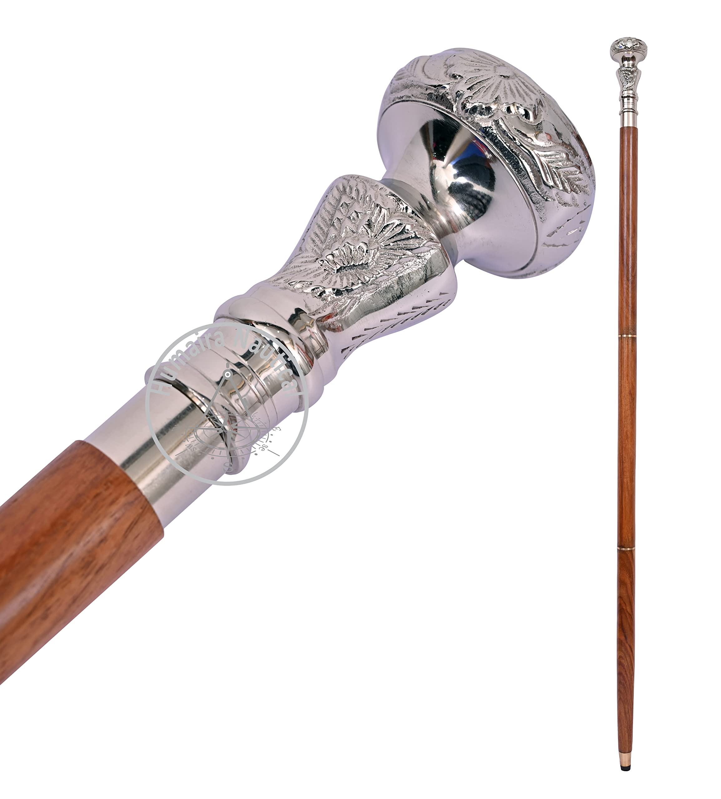 Humaira Nautical Wooden Vintage Design Victoria Walking Stick Cane Beautiful Brass Handle Cane