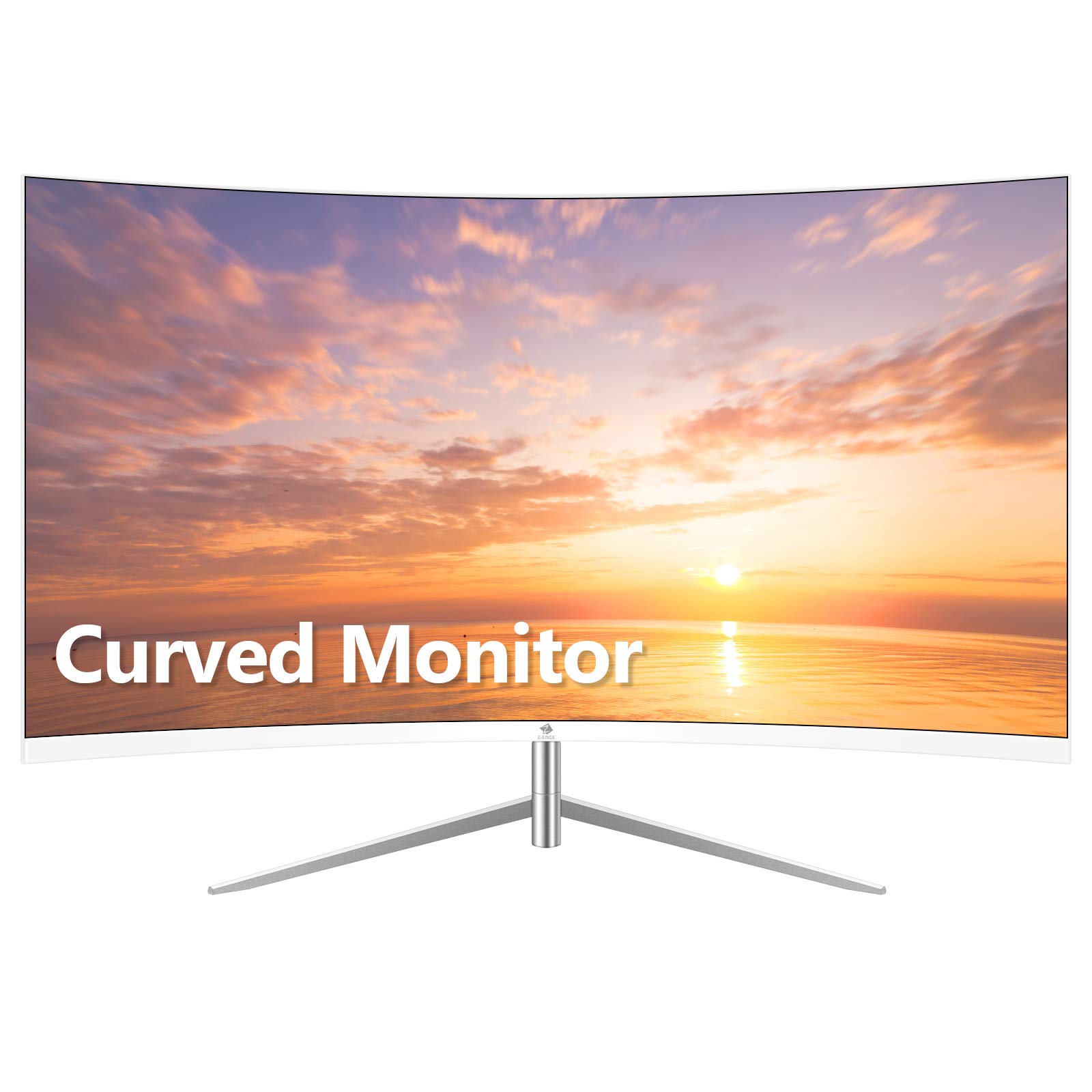 Z-Edge 27-inch Curved Gaming Monitor, Full HD 1080P 1920x1080 LED Backlight Monitor, with 75Hz Refresh Rate and Eye-Care Technology, 178° Wide View Angle, Built-in Speakers, VGA+HDMI