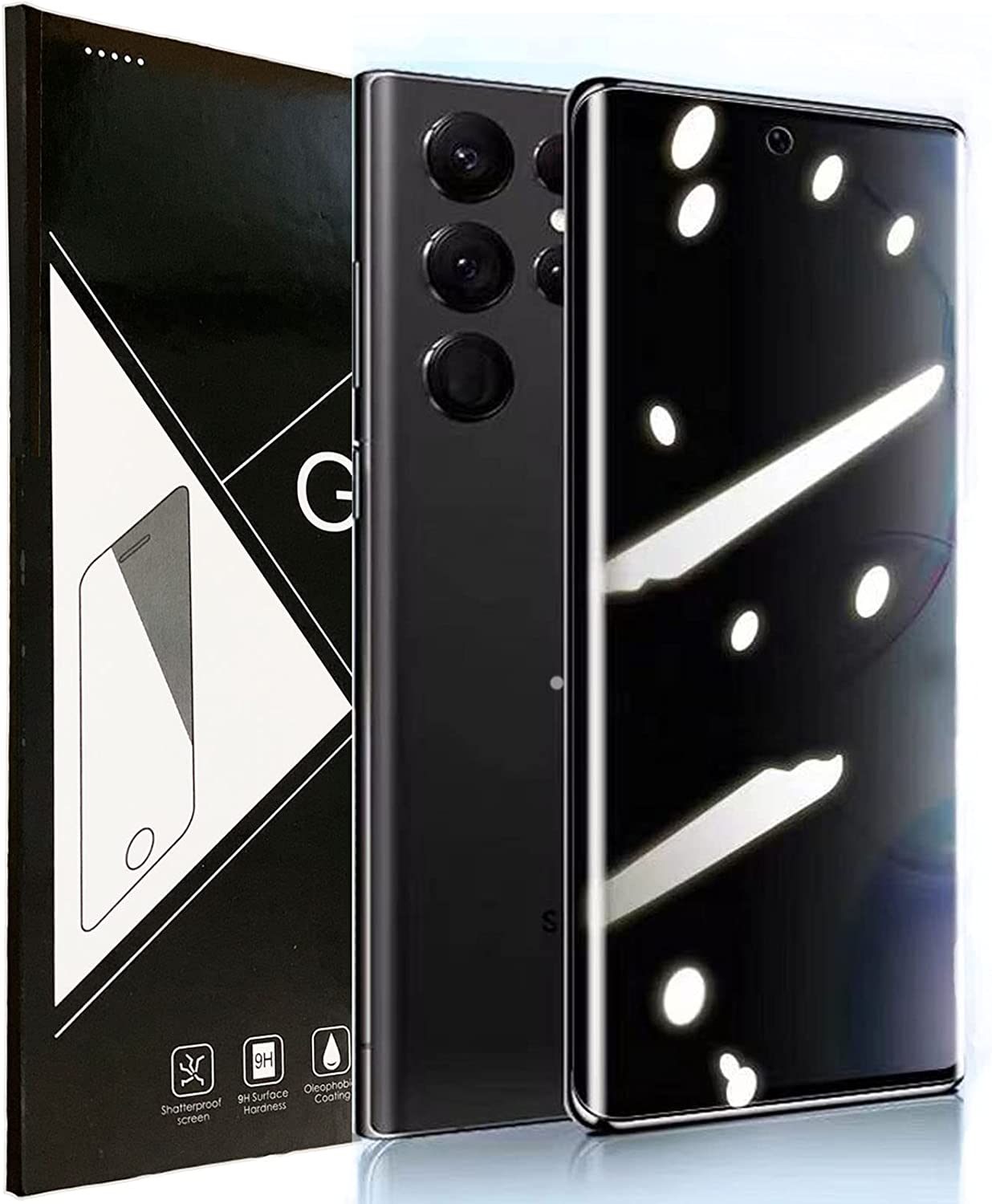         FEYAM Privacy screen protective film compatible with Samsung Galaxy Note20 Ultra 5G 6.9inch 2-piece anti spy private toughened glass scratch protective cover friendly       