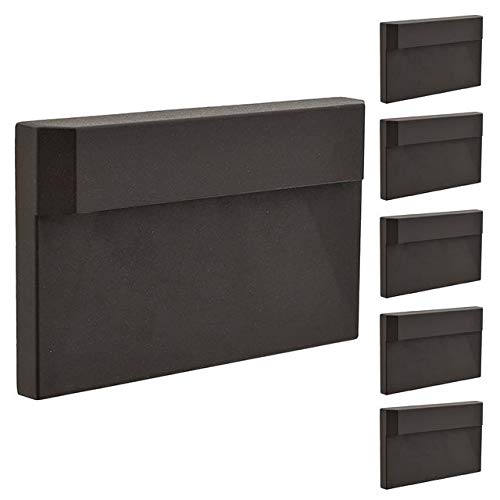 MarsLG Surface Mount Ultra Thin Low Voltage Outdoor Landscape Cast Aluminum LED Deck Light 12V AC/DC 3W (6-Pack), Bronze Finish, 36DK03B-12Vx6