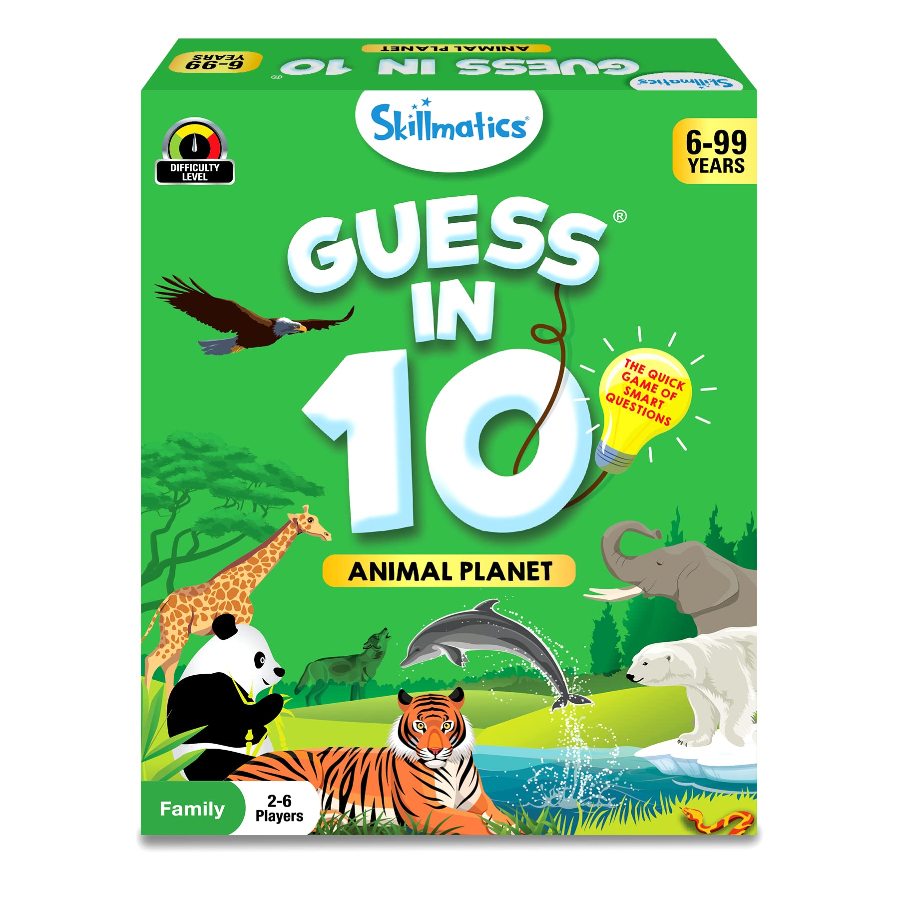 Skillmatics Card Game - Guess in 10 Animal Planet, Gifts for 6 Year Olds and Up, Quick Game of Smart Questions, Fun Family Game