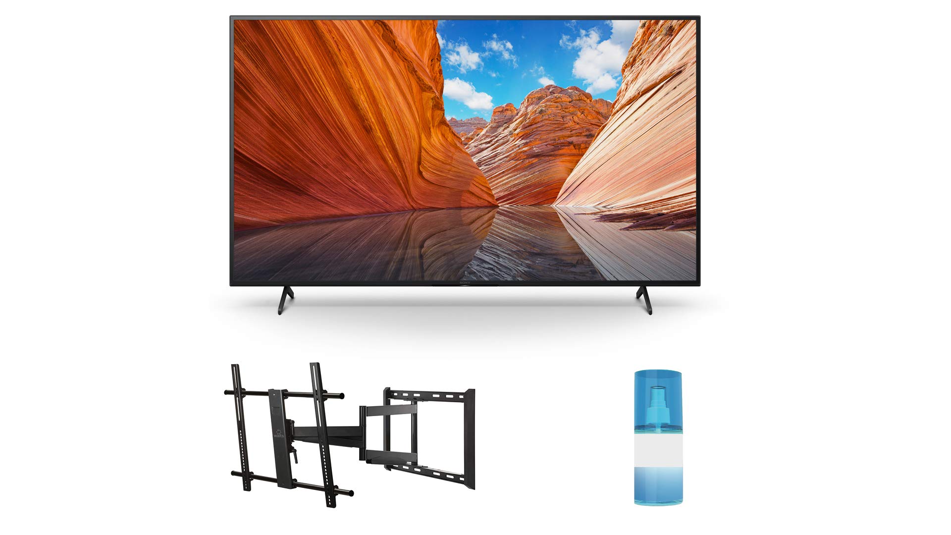 Sony KD55X80J 55" 4K High Dynamic Range Smart TV with a Walts TV Large/Extra Large Full Motion Mount for 43"-90" Compatible TV's and Walts HDTV Screen Cleaner Kit (2021)