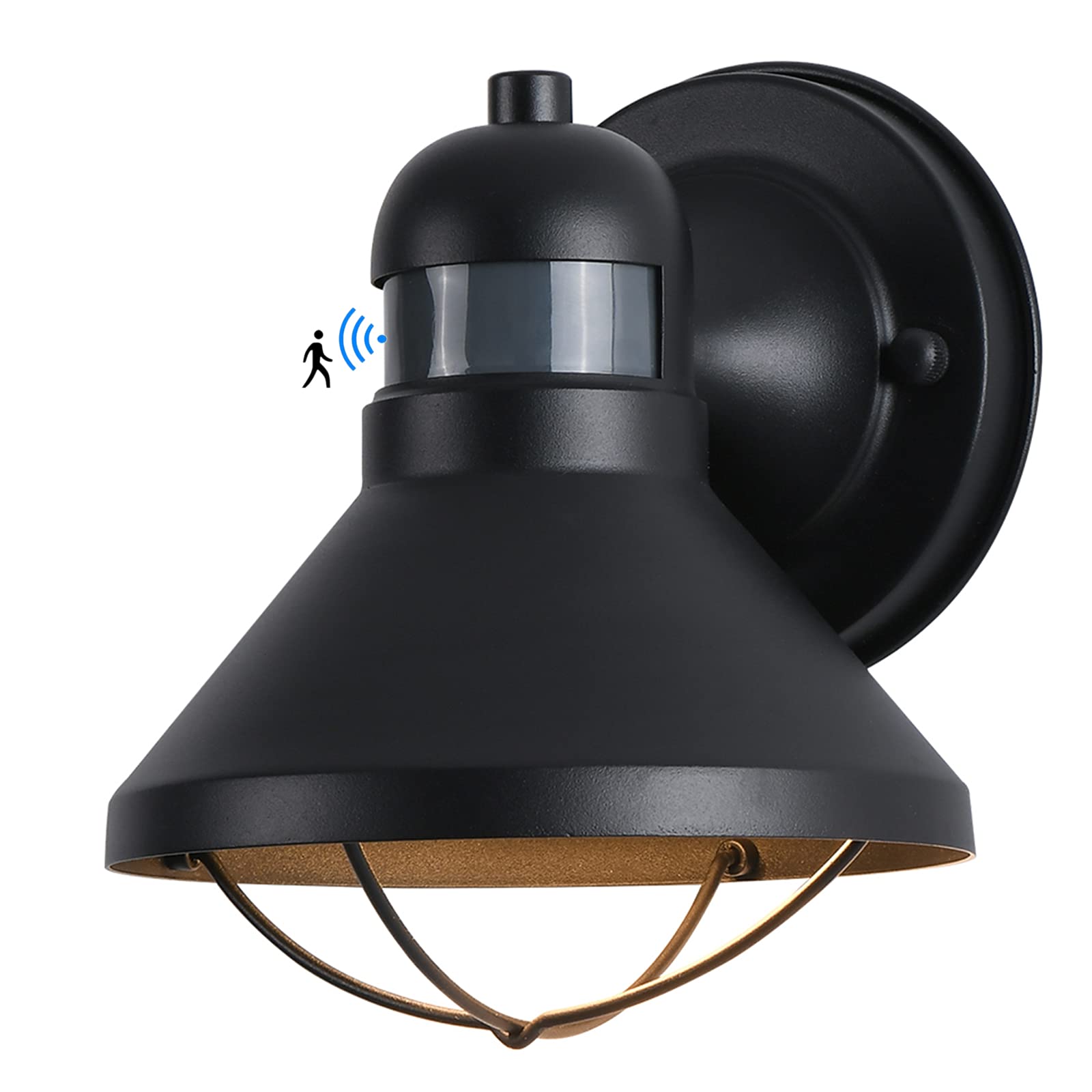 LONEDRUID Motion Sensor Outdoor LED Porch Wall Light Fixtures Dusk to Dawn Exterior Barn Wall Lantern Black Farmhouse Sconce Lighting Wall Mount Lamp for Garage Patio Balcony Doorway