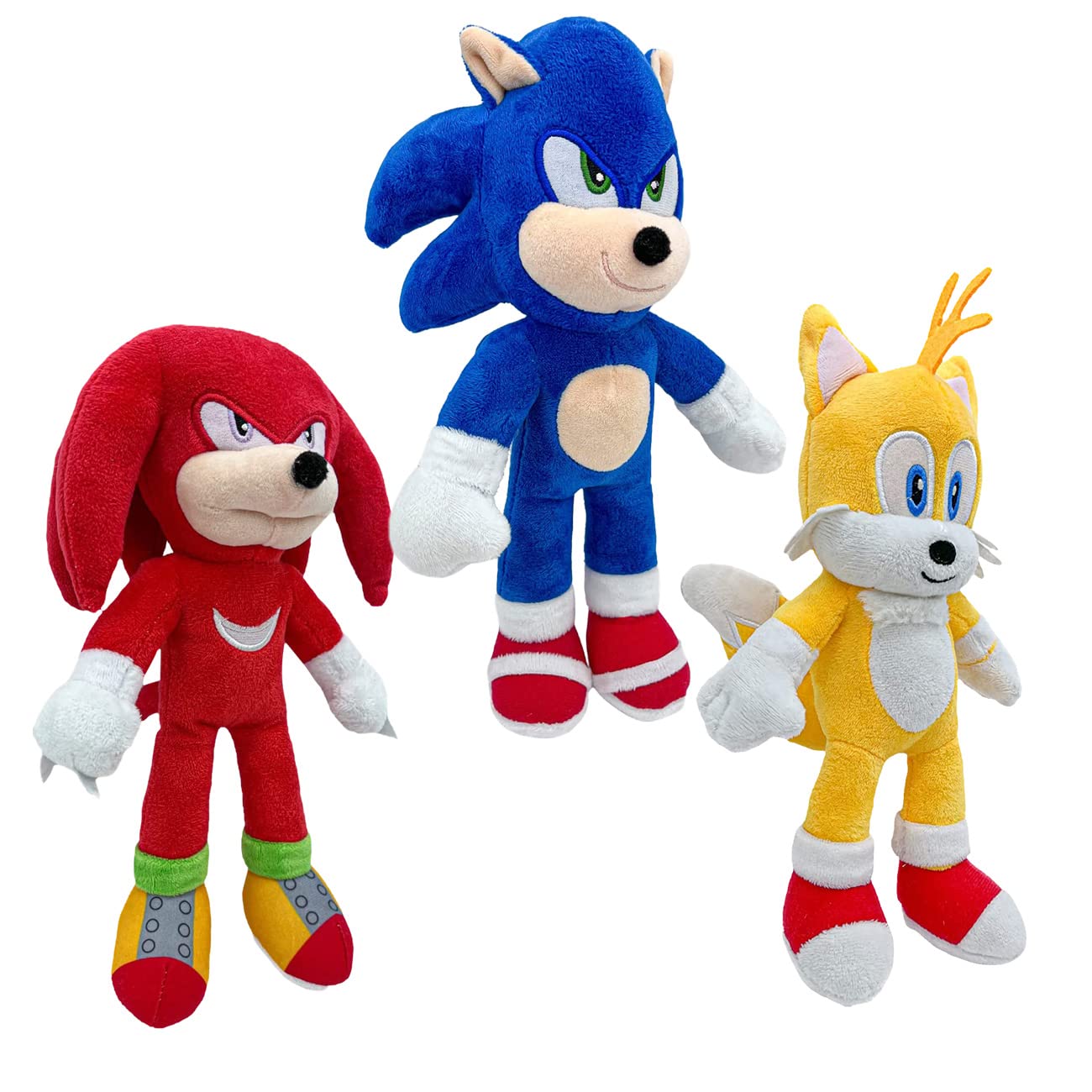 petich 3pc Sonic Plush 10'' Tall Sonic 2 Plush Toys Figures Cotton Soft Stuffed Game Doll Toys for Kids Boys Girls Gift (A)