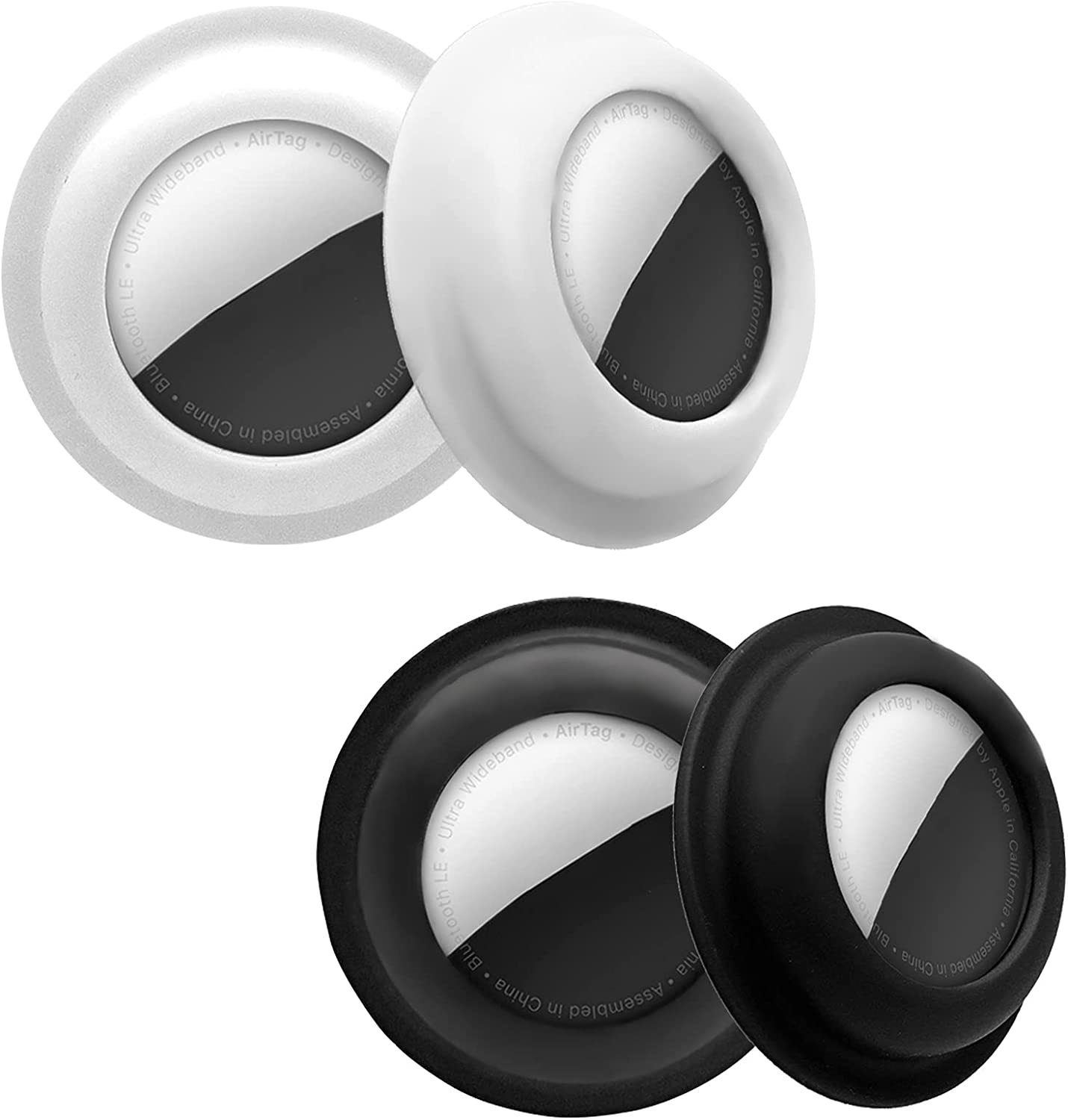         Aimtel Case Compatible with Apple Airtags Case Air Tag Holder Cover Airtag Sticker Stick on Adhesive Mount Silicone for Tv Remote Car Air Tags Case 4 Pack       