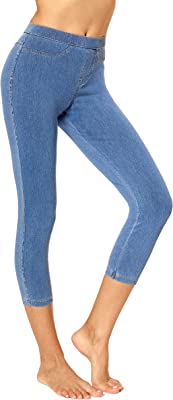 Women's Classic Denim Capri Legging with Pockets