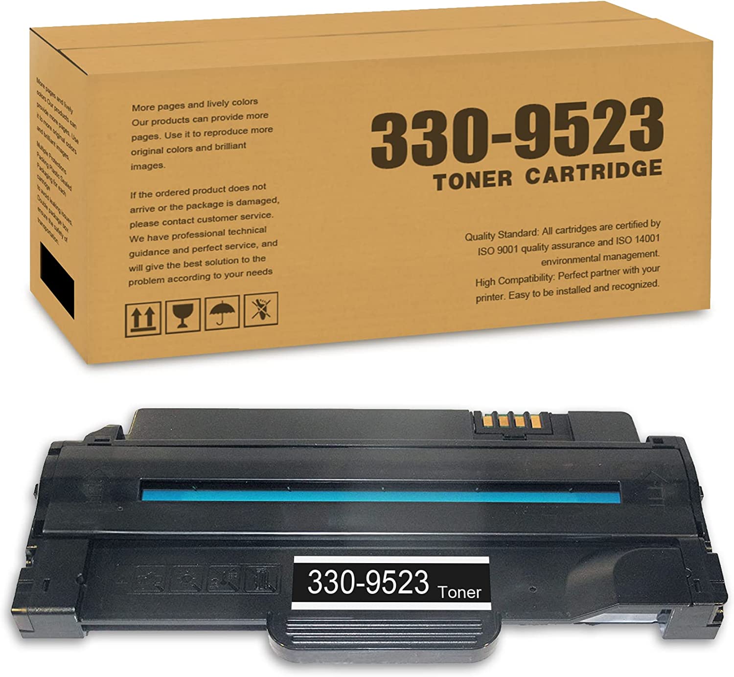         1-Pack 330-9523 Toner Cartridge Replacement for DELL 330-9523 1133 1135n 1130 1130n 330-9523 2MMJP 7H53W 7W53W Printer., Black       