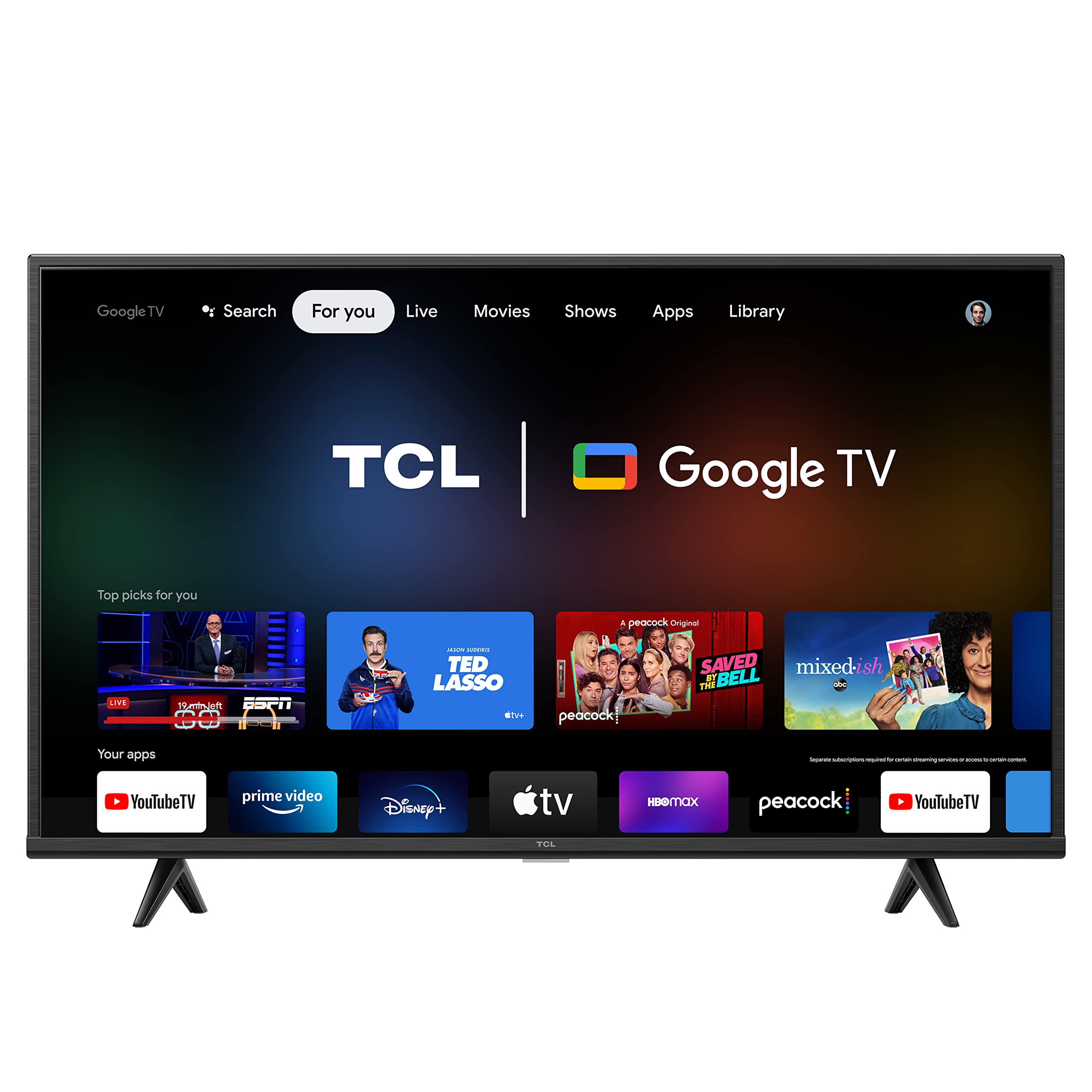 TCL 43" Class 4-Series 4K UHD HDR Smart Google TV – 43S446, 2022 Model (Renewed)