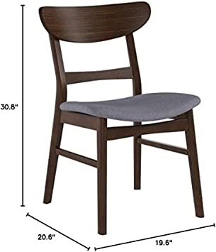          Christopher Knight Home Idalia Dining Chairs, 2-Pcs Set, Dark Grey / Walnut Finish        