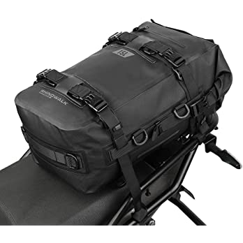          Rhinowalk Motorcycle Tail Bag Motorbike Side Bag 15L Full Waterproof Motor Saddle Pannier Bag Rear Rack Trunk Professional Motor Accessories-Black        