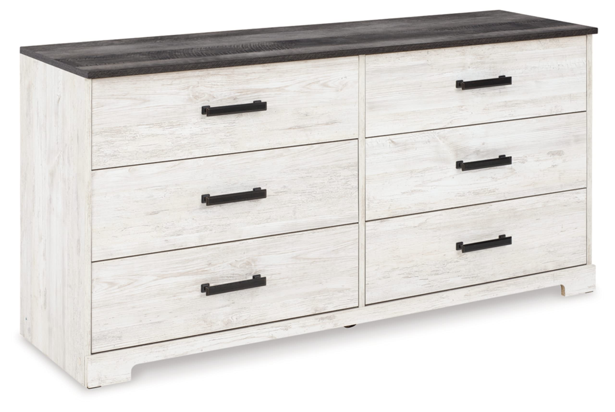 Signature Design by Ashley Shawburn 6 Drawer Dresser, Whitewash & Gray