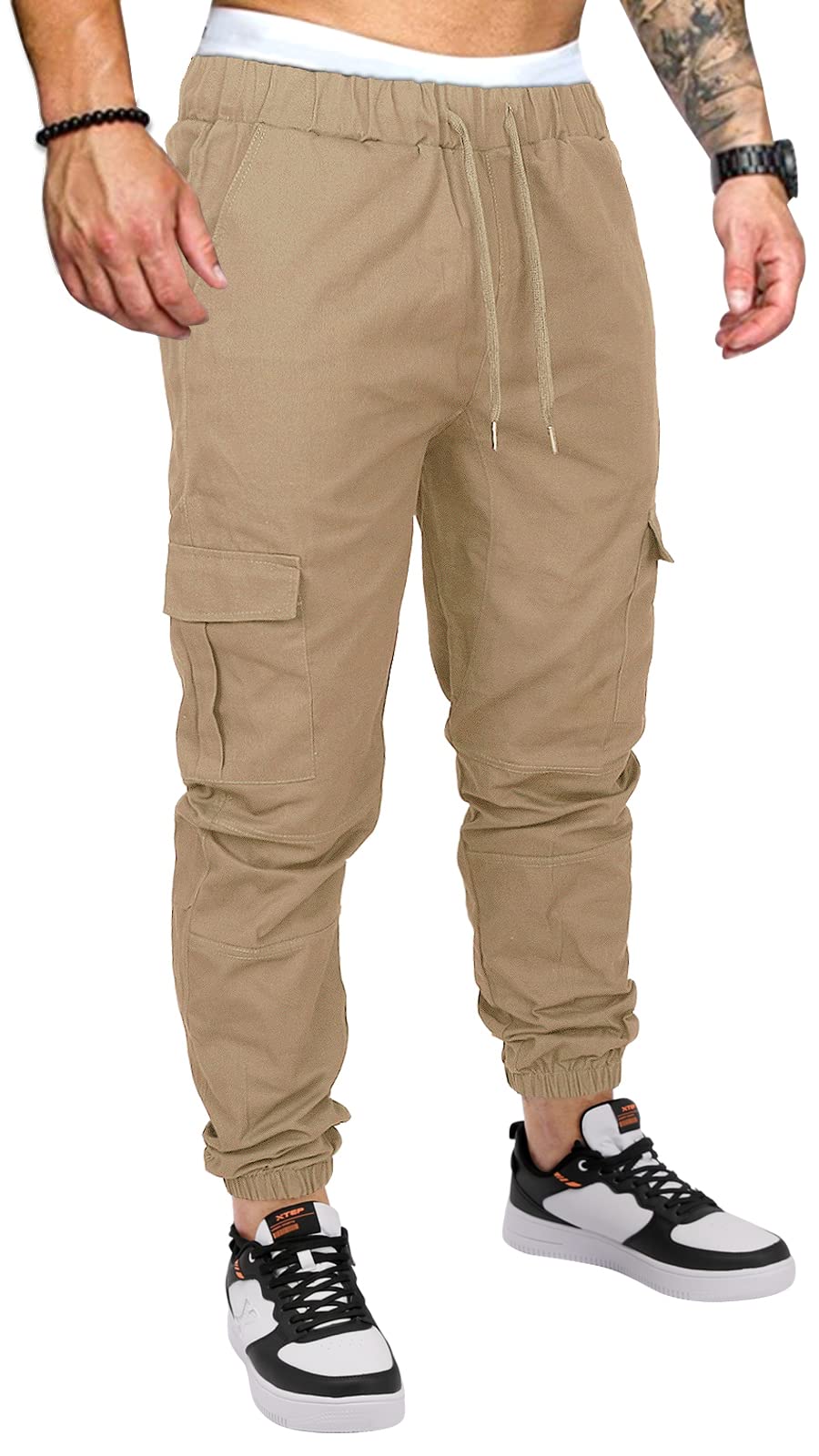 Mens Fashion Joggers Sports Pants Casual Cotton Cargo Pants Gym Sweatpants Trousers Mens Long Pant