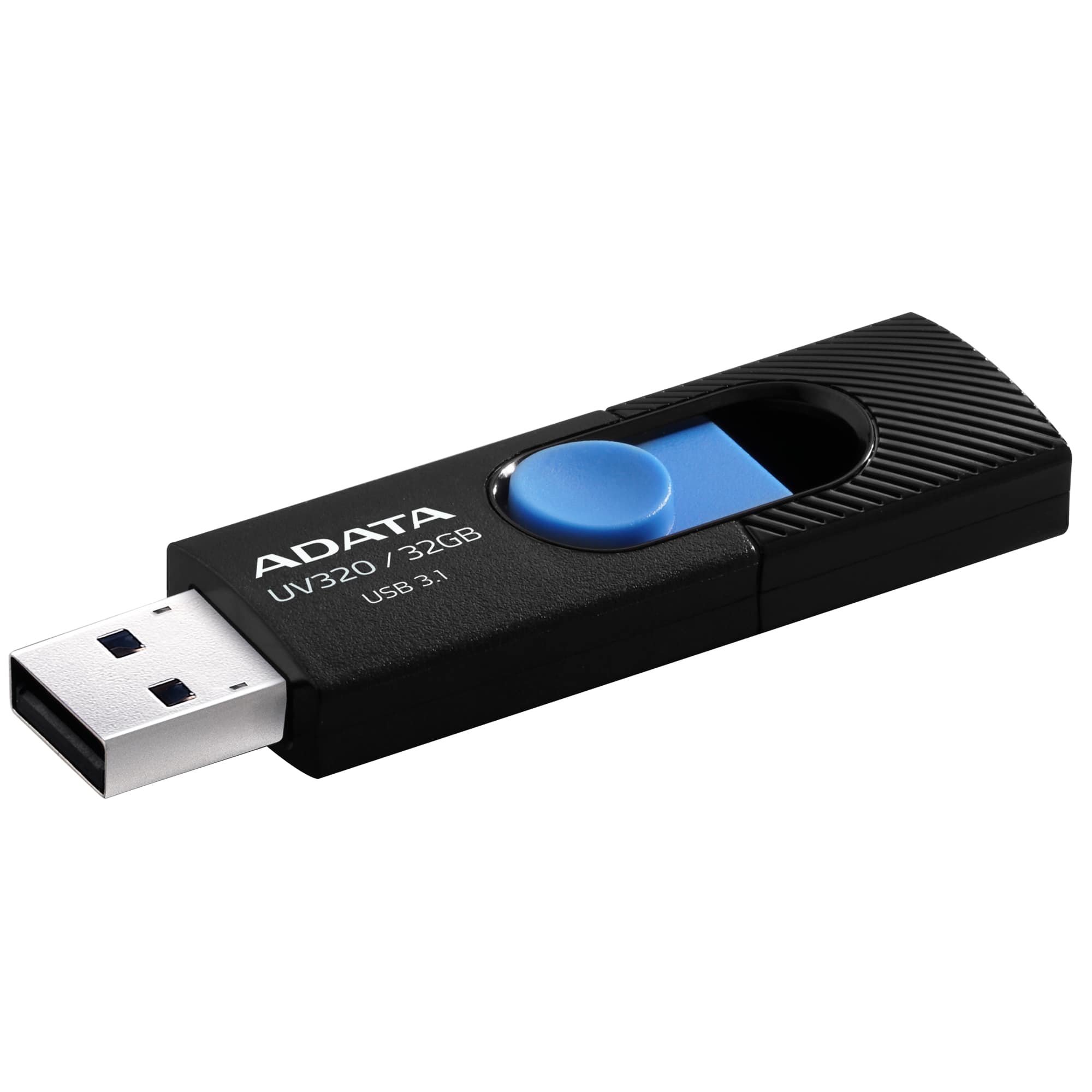 ADATA UV320 USB 3.1 32 GB Quick Slide Capless Flash Drive Black (AUV320-32G-RBKBL)