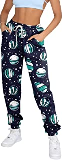 Christmas Sweatpants for Women Printed Cinch Bottom Relaxed Fit High Waisted Joggers Pants Trousers with Pockets