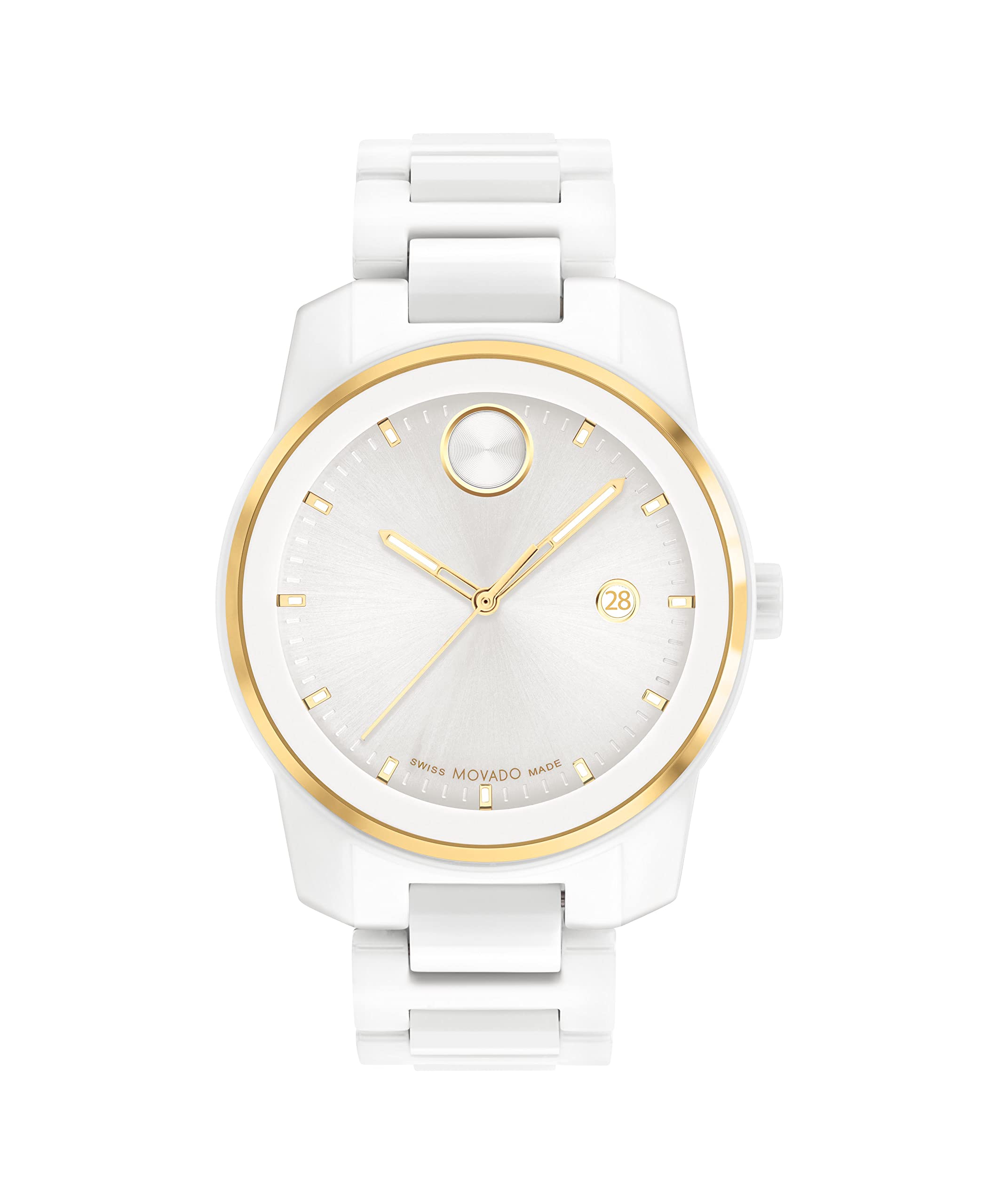 Men's Bold Verso White Ceramic Case and Link Bracelet, White (Model: 3600900)