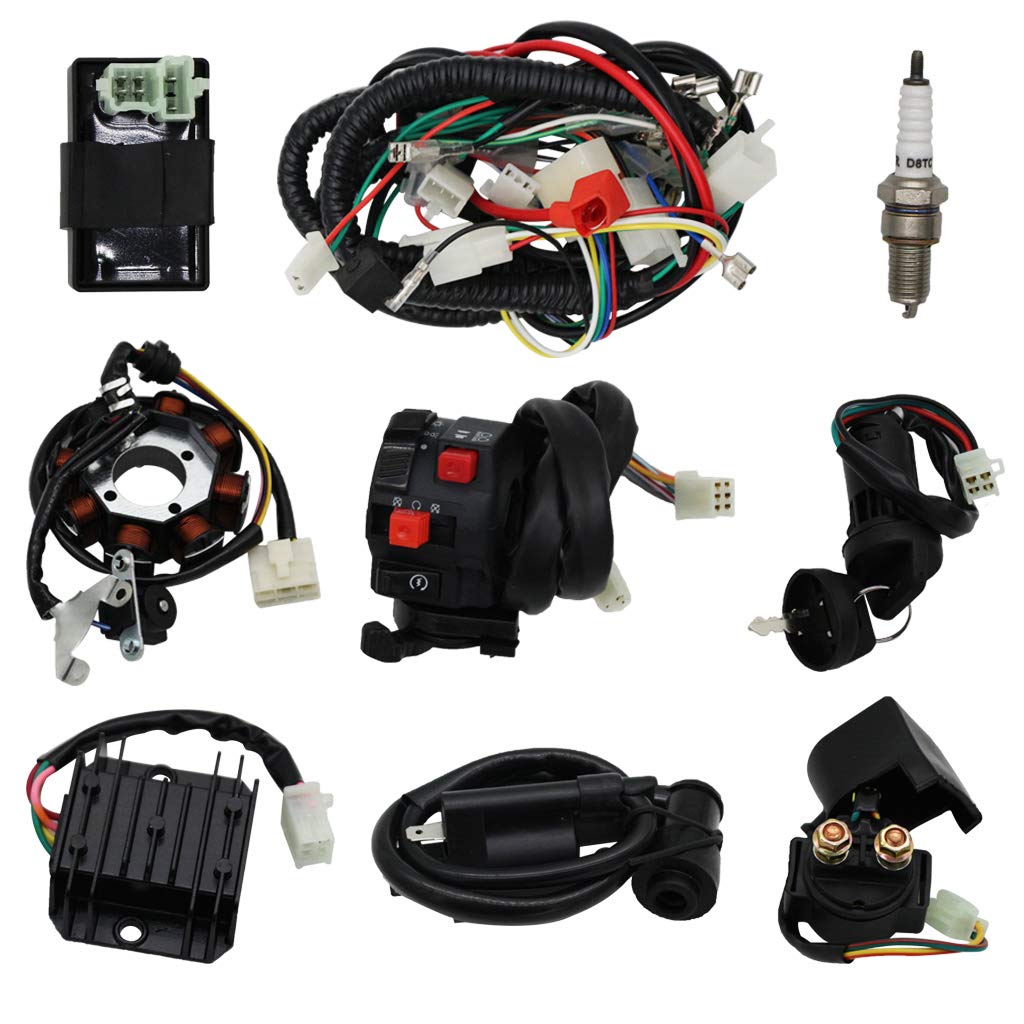OTOHANS AUTOMOTIVE Complete Electrics Stator Coil CDI Wiring Harness with Full Copper Wire for 4-Stroke ATV QUAD 150cc-300cc
