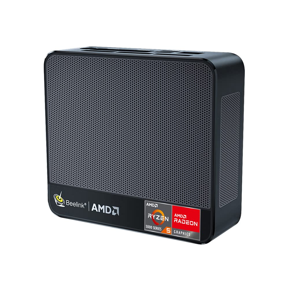 Beelink SER5 Mini PC, Mini Computers with AMD Ryzen 5 5500U, 6C/12T, 16G DDR4+500GB NVMe M.2 2280 SSD, 1000Mbps, WiFi 6, BT 5.2, Dual HDMI, Type-C, 11Pro