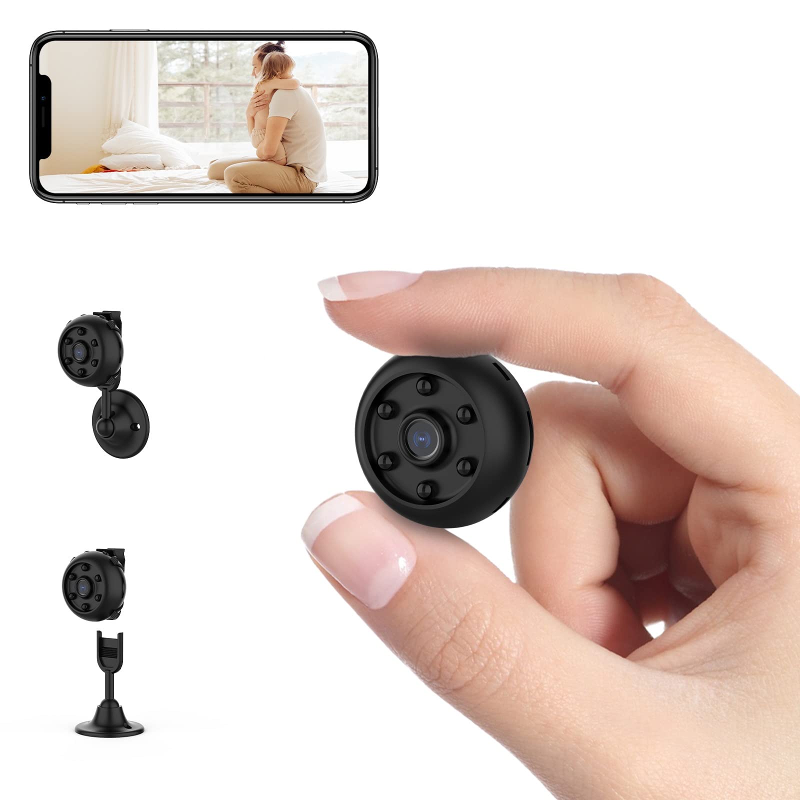 Newfun Mini WiFi Wireless Spy Camera- Hidden Camera with Audio 1080p Cam with Night Vision, Motion Detection, Remote Viewing for Security with iOS,Android Phone App, Suitable for Home Office Cameras