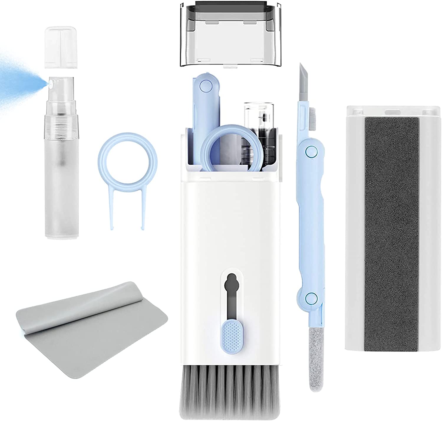         7 in 1 Electronic Cleaning kit - Keyboard Cleaner, Keyboard Cleaning Kit, Laptop Cleaner with Brush, Laptop Cleaning Kit, Electronic Cleaner Kit for Airpods Pro/Laptop/Phone(Give Away a Flanne