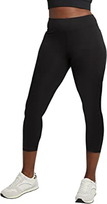 Women's Capri Leggings, Stretch Cotton-Spandex Leggings, High Waist Women's Sports Leggings, 22"