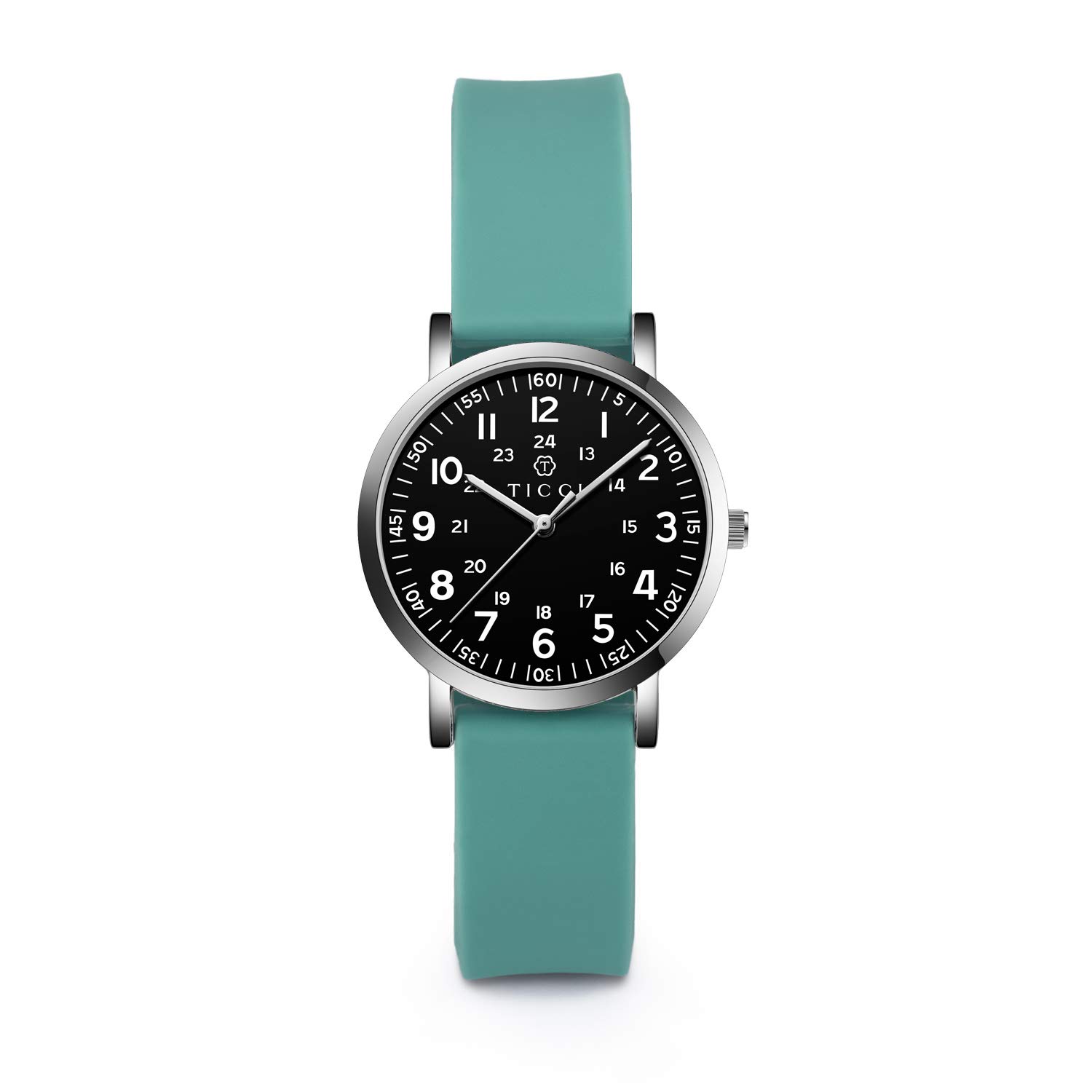 TICCI Women's Petite Watch for Medical Professionals Easy to Read Small Face, Silicone Band, Second Hand, Military Time for Nurses, Doctors, Students