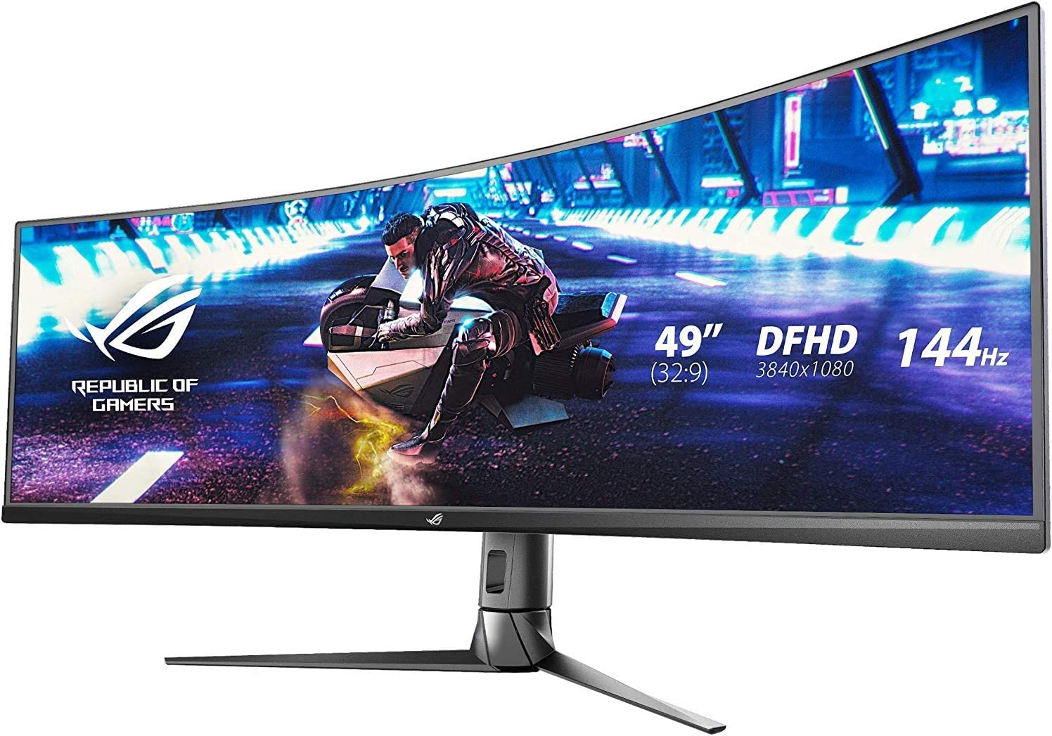         Asus ROG Strix XG49VQ 49” Curved Gaming FreeSync Monitor 144Hz Dual Full HD HDR Eye Care with DP HDMI Black       
