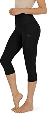 Women's High Waisted Yoga Capris with Pockets,Tummy Control Non See Through Workout Sports Running Capri Leggings