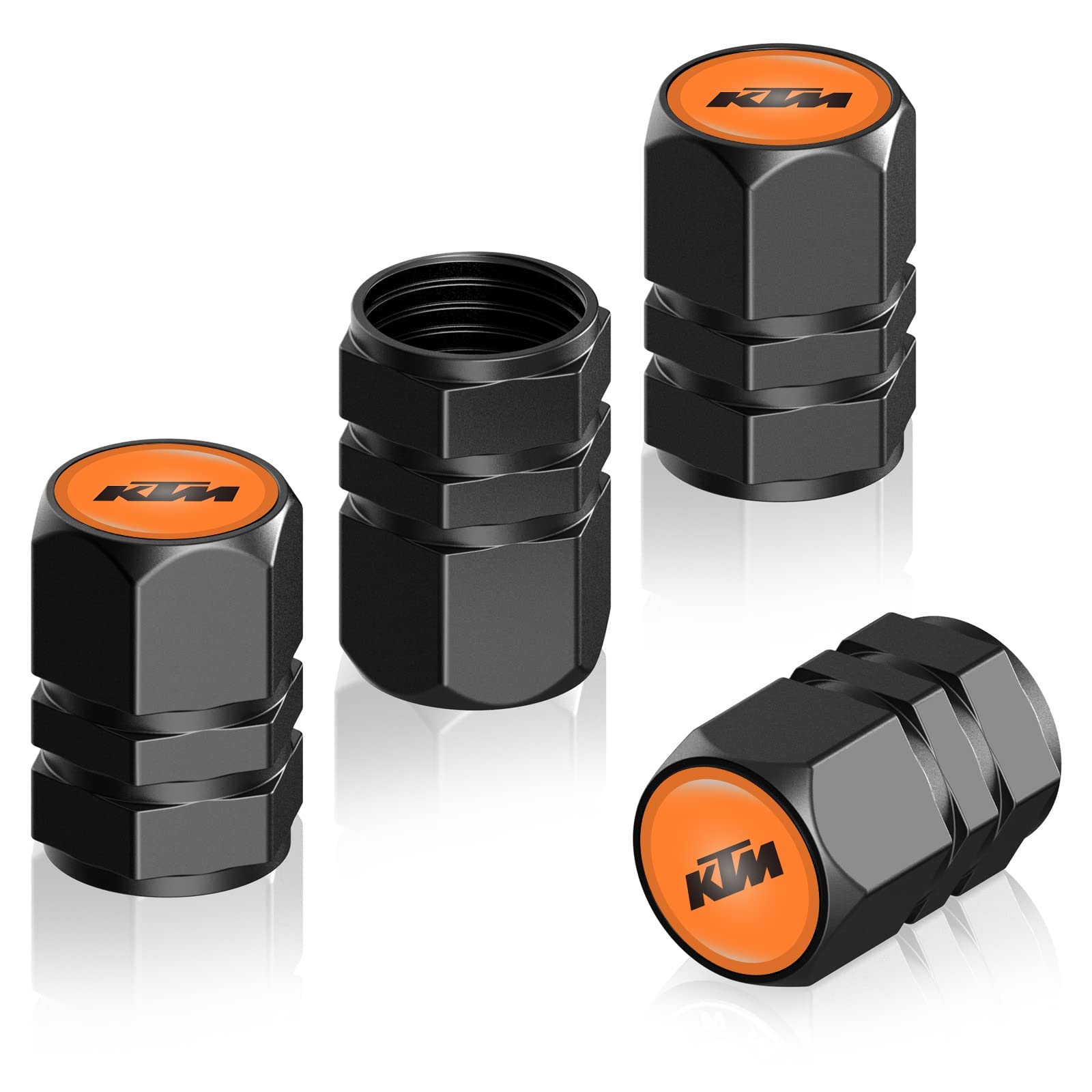 4 Motorcycle Tire Caps,Metal Motorcycle Tire Dust Caps,Tire Valve Stem Cover for KTM RC 125 390,1190 RC8 R,1290 Super Duke R,690 Duke R,200/390/690 Duke,1190 Adventure R,1190 Adventure,Black