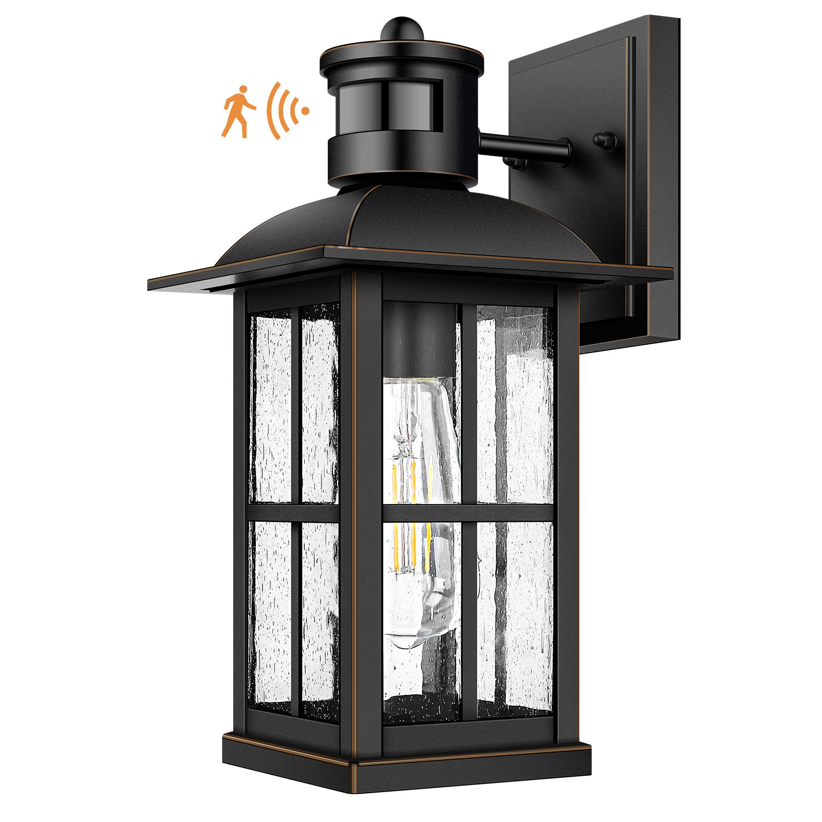 Motion Sensor Outdoor Light - Advanced Dusk to Dawn Exterior Lantern Fixtures Wall Sconce, Waterproof Porch Light Fixtures Wall Mount for Entryway Garage, Anti-Rust 100% Aluminum