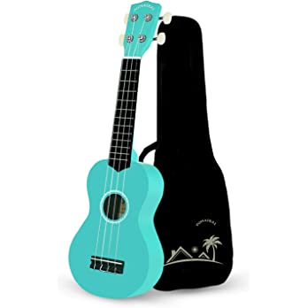          POMAIKAI Soprano Wood Ukulele Kid Starter Uke Hawaii Kids Guitar 21 Inch with Gig Bag for Kids Students and Beginners (Blue)        