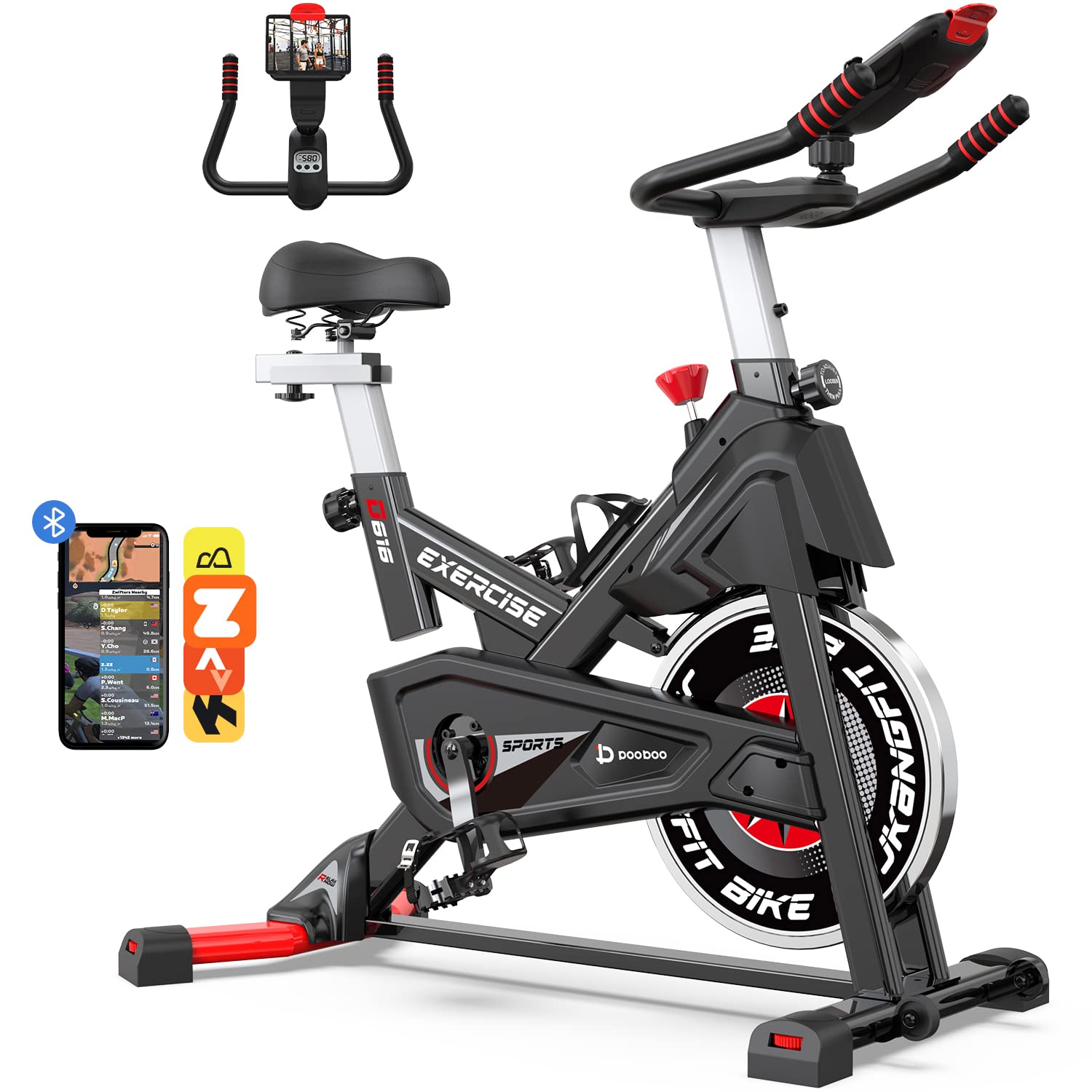Exercise Bike, Magnetic Stationary Bike for Indoor Cycling (Upgraded Version), Cycle Bike w/ 360° Rotate Ipad Holder for Home Gym, Silent Belt Drive Indoor Bike w/ Comfortable Seat Cushion, 350 lbs We