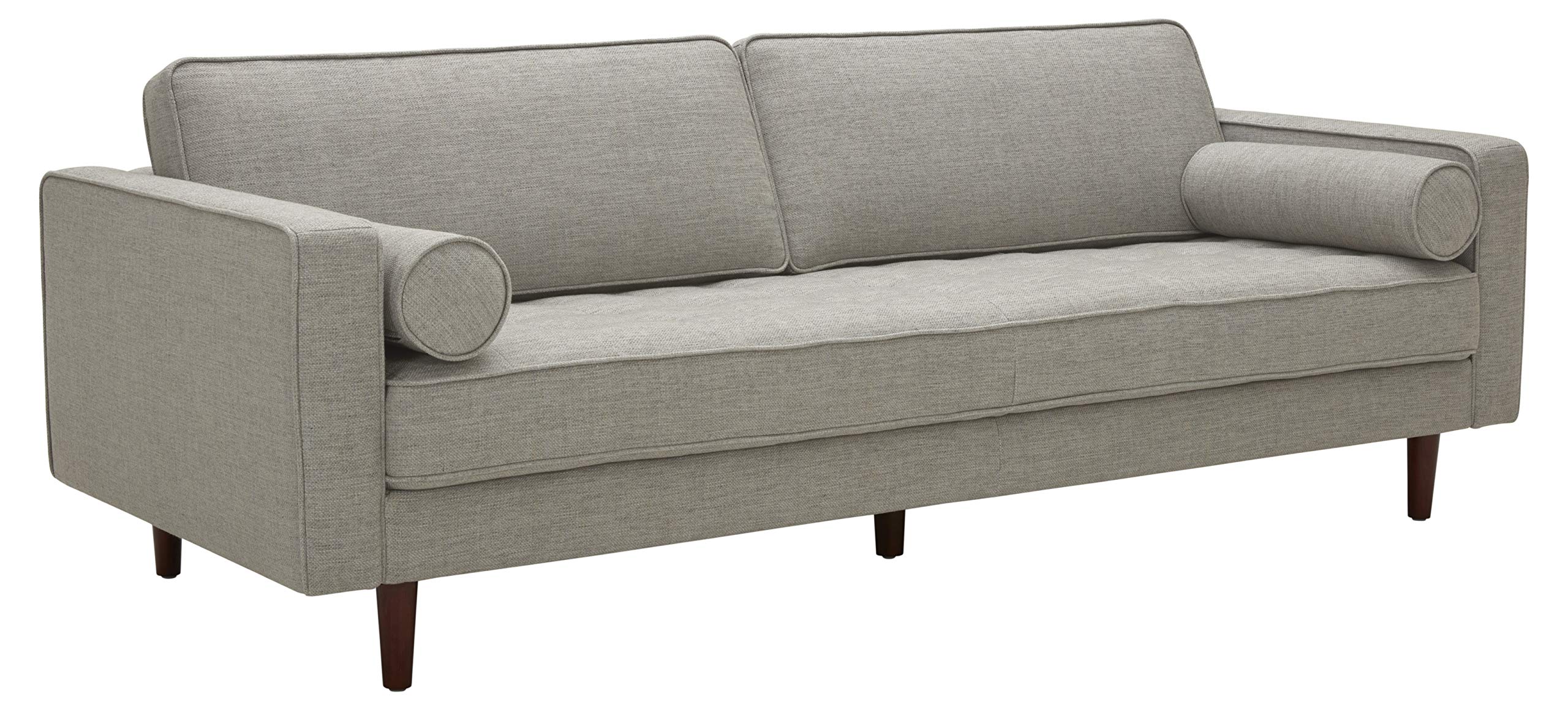 Amazon Brand – Rivet Aiden Mid-Century Modern Sofa Couch (86.6"W) - Light Gray