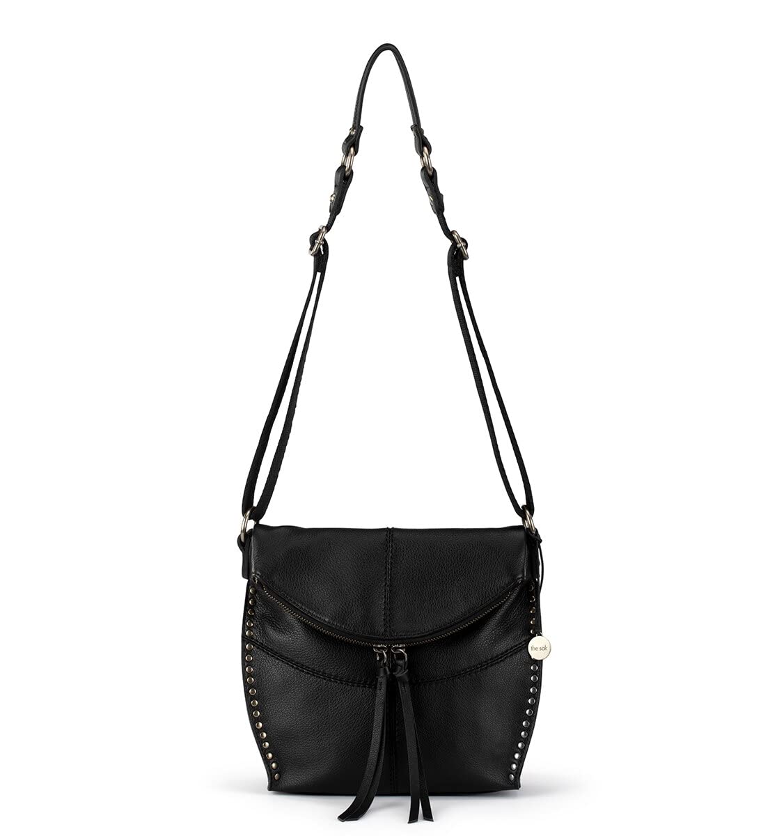 Silverlake Crossbody Bag in Leather, Casual Purse with Adjustable Strap & Zipper Pockets