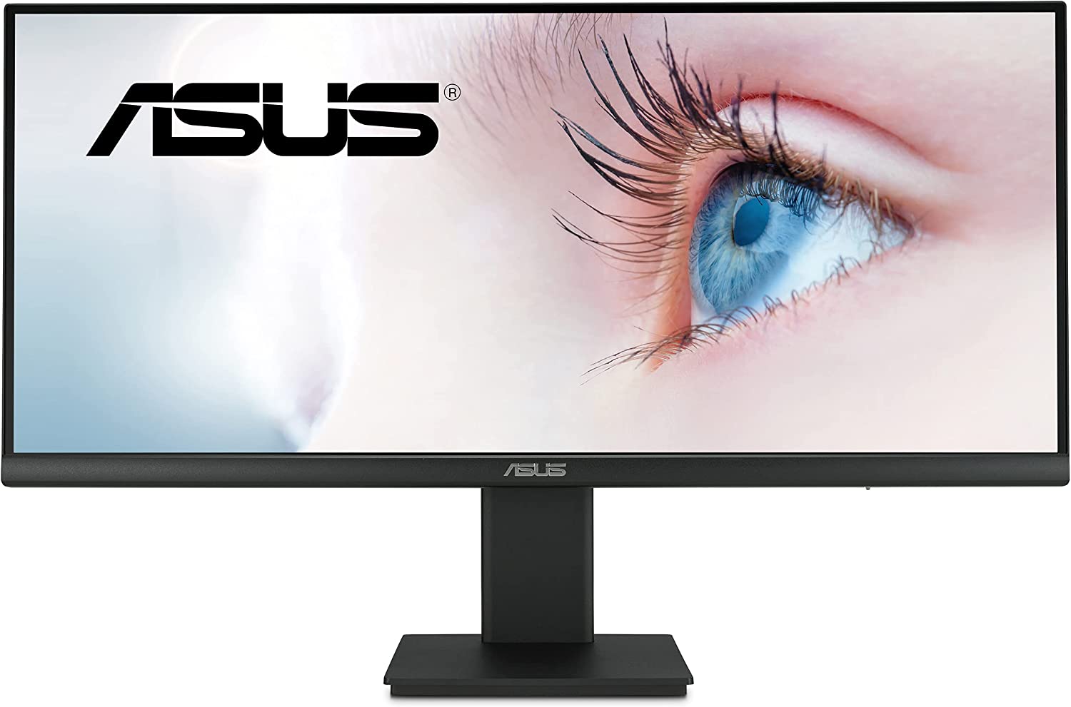         ASUS 29” 1080P Ultrawide HDR Monitor (VP299CL) - 21:9 (2560 x 1080), IPS, 75Hz, 1ms, USB-C w/ 15W Power Delivery, FreeSync, Eye Care Plus, HDR-10, VESA Mountable, HDMI, DisplayPort, Height Adj