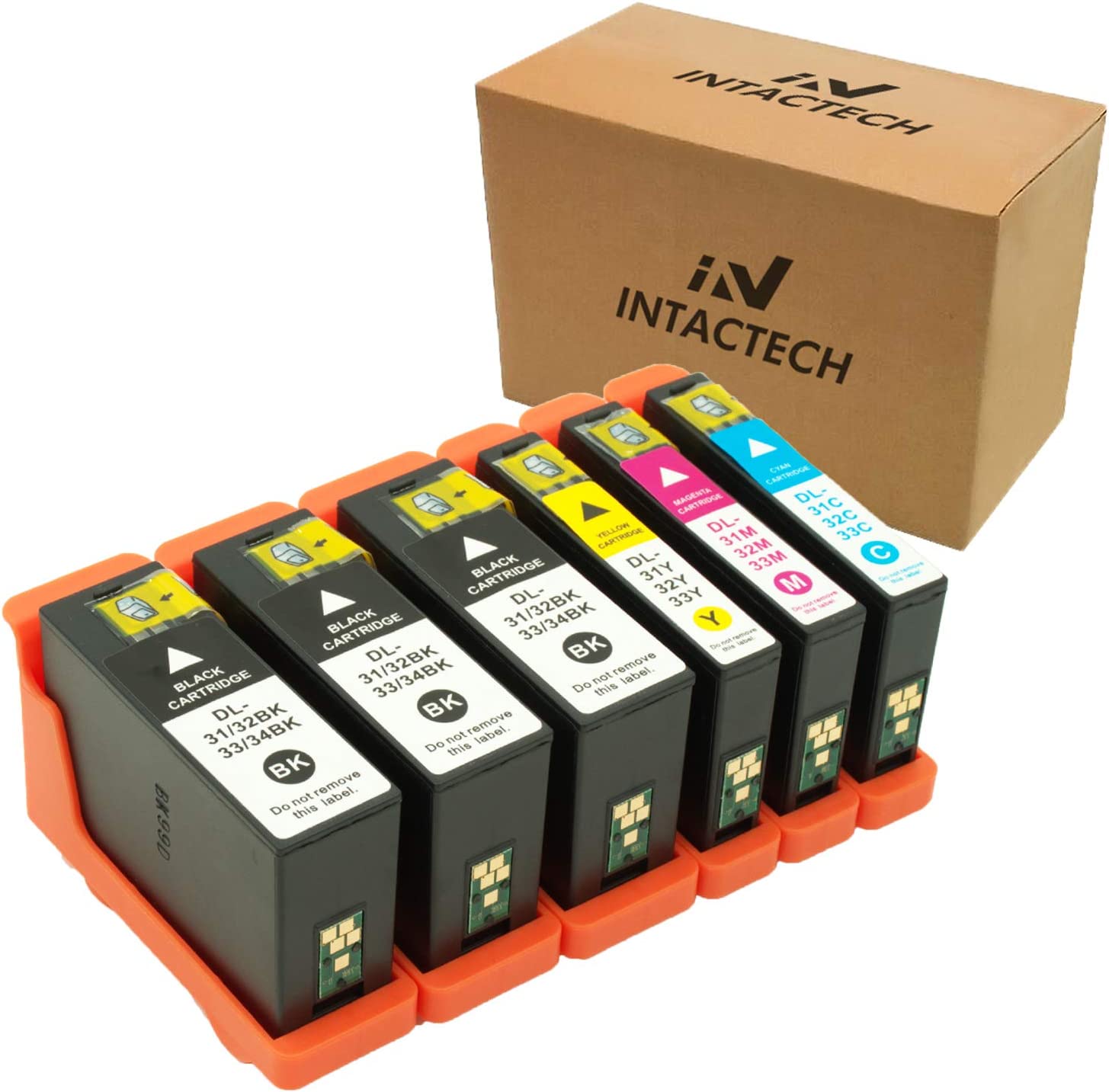         Intactech 6 Pack Compatible Dell Series 31 32 33 34 Ink Cartridges Work for Dell V525w V725w Printer (3 Black, 1 Cyan, 1 Magenta, 1 Yellow)       