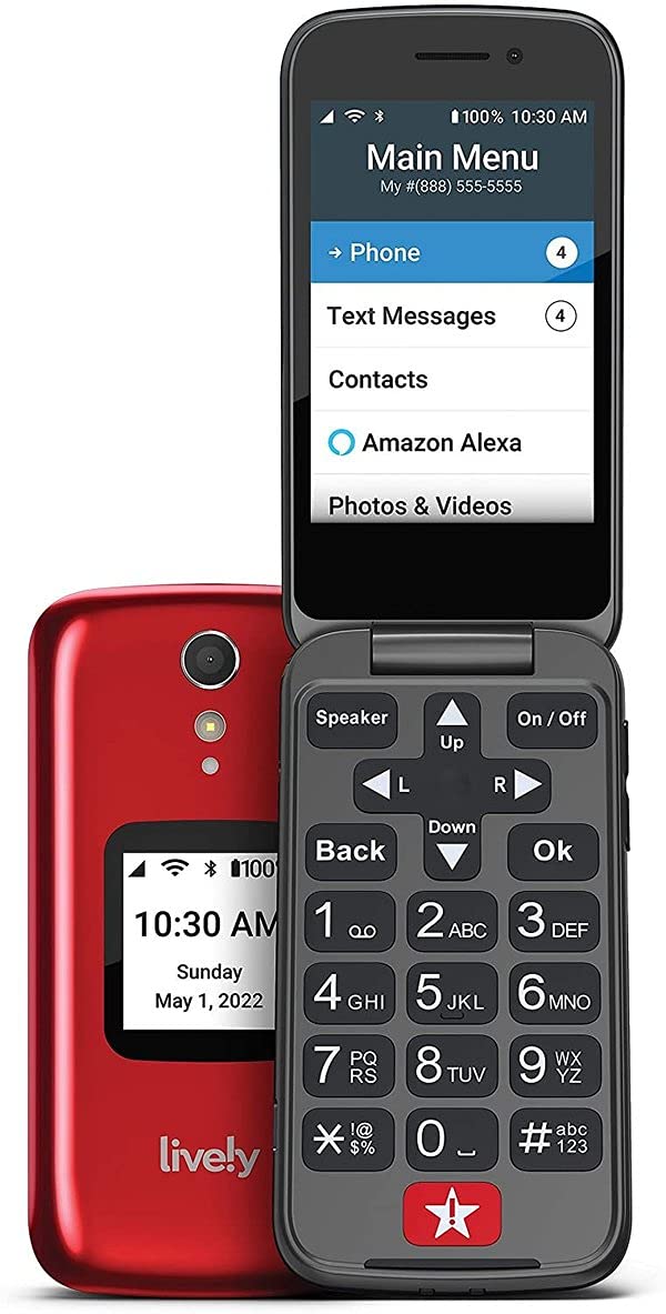 Jitterbug Flip2 Cell Phone for Seniors Red