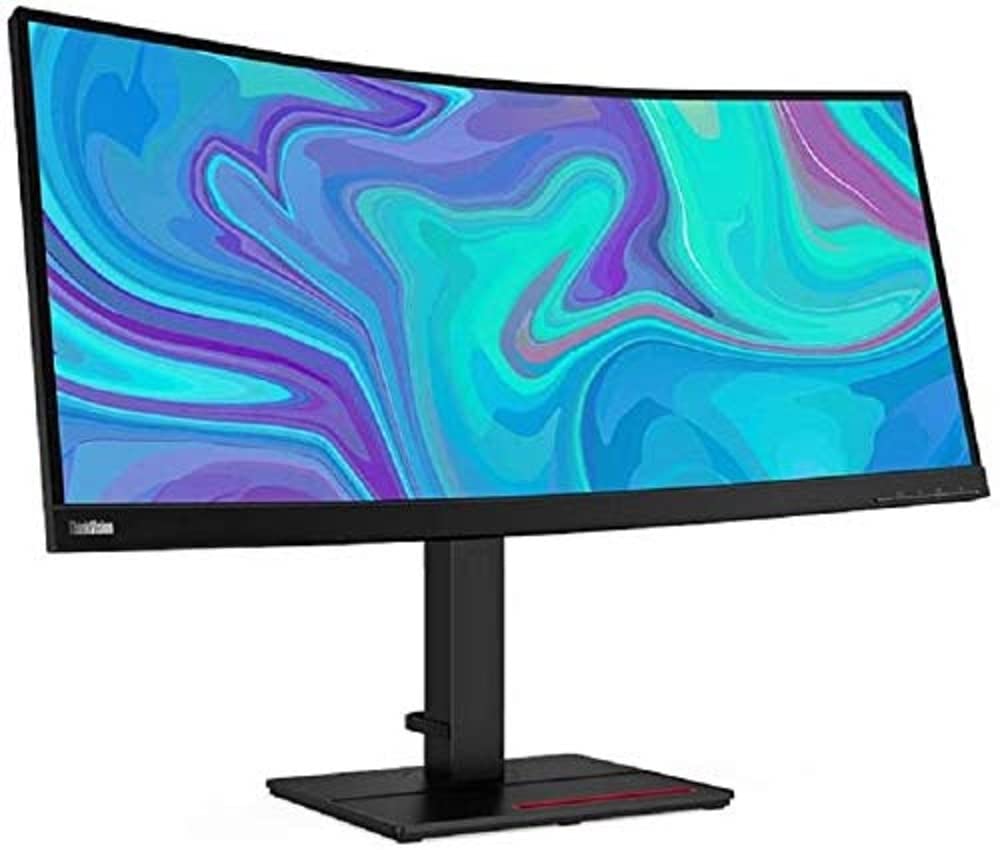 Lenovo ThinkVision T34w-20 34" WQHD Curved Screen WLED LCD Monitor - Raven Black - 3440 x 1440 - HDMI - DisplayPort - USB Hub - USB Type-C