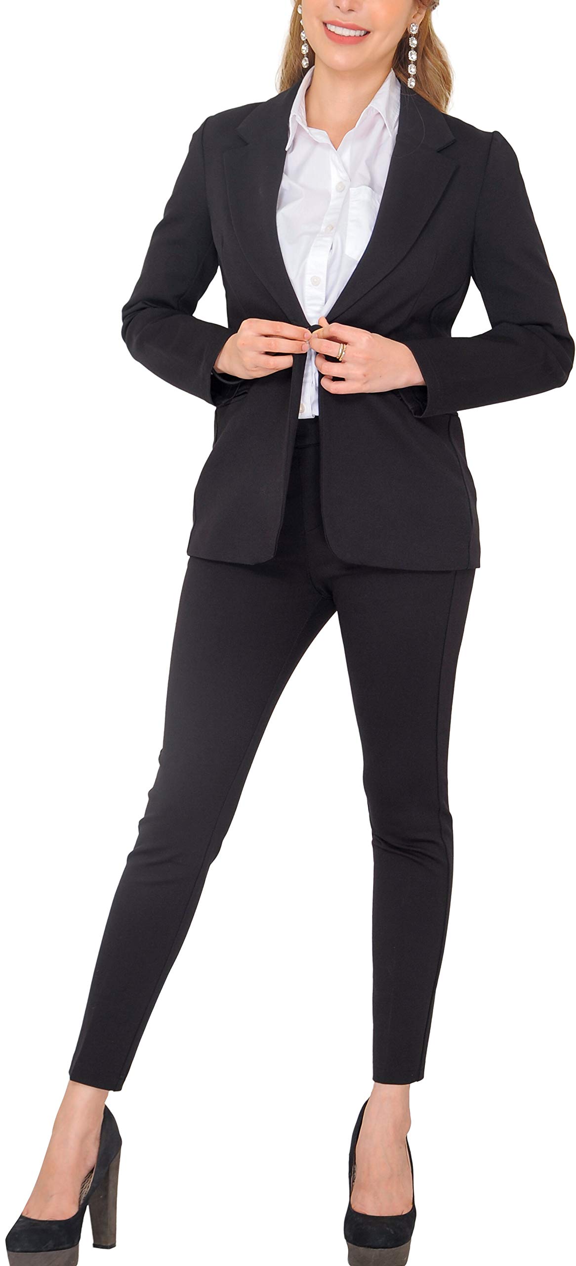Women's Business Blazer Pant Suit Set for Work