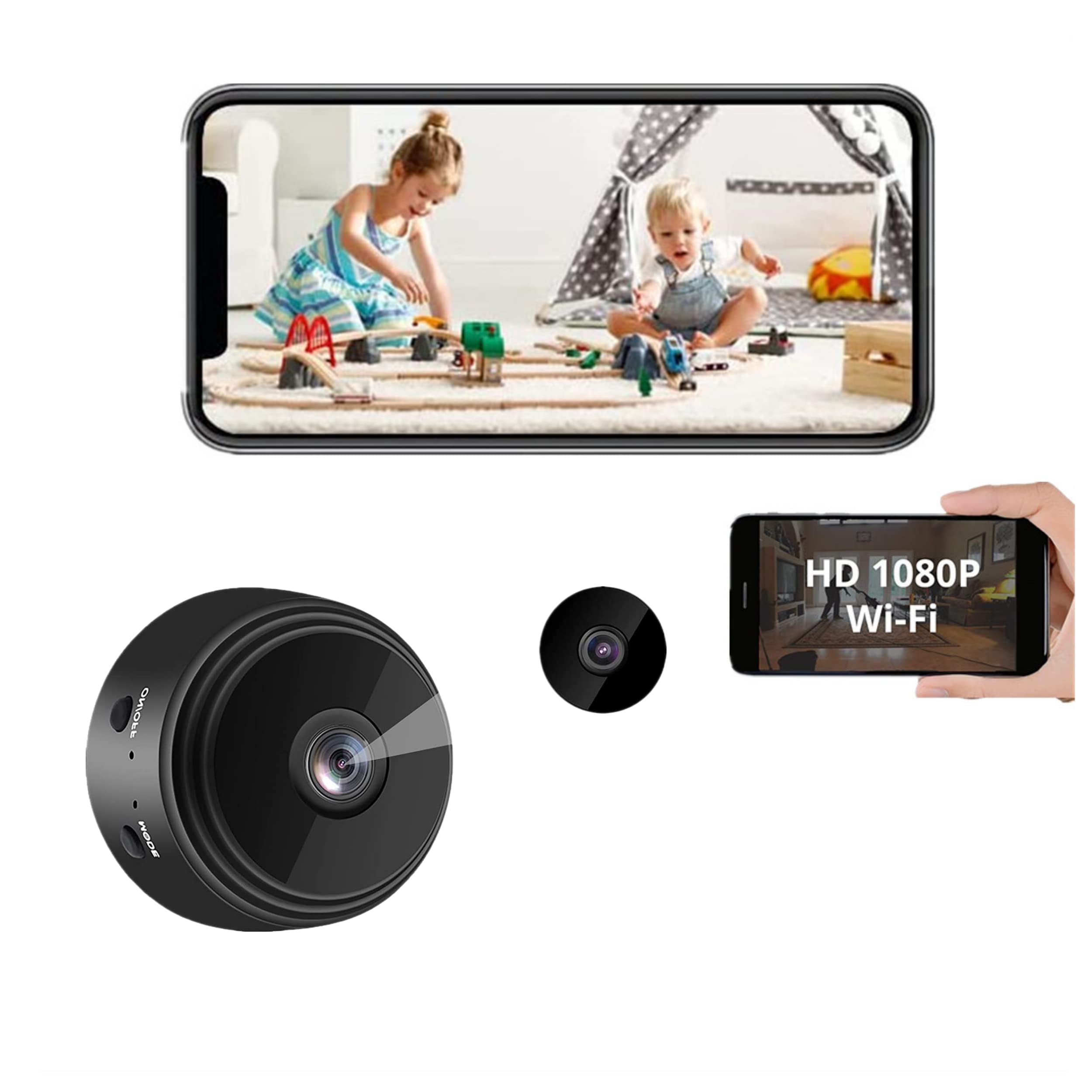 Usnyabni 1080P Magnetic WiFi Camera,Spy Camera Hidden Camera Detector,Wireless Camera for Home Office Security,Secret Cameras with Motion Detection Night Vision - A9