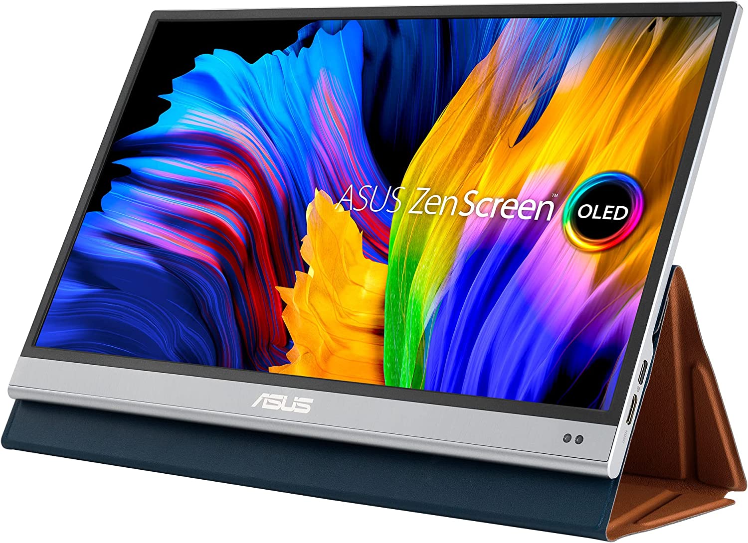         ASUS ZenScreen OLED 15.6” 1080P Portable Monitor (MQ16AH) - Full HD, 100% DCI-P3, 1ms, Delta E < 2, HDR-10, Eye Care, USB Type-C, Mini HDMI, Proximity Sensor, SILVER       