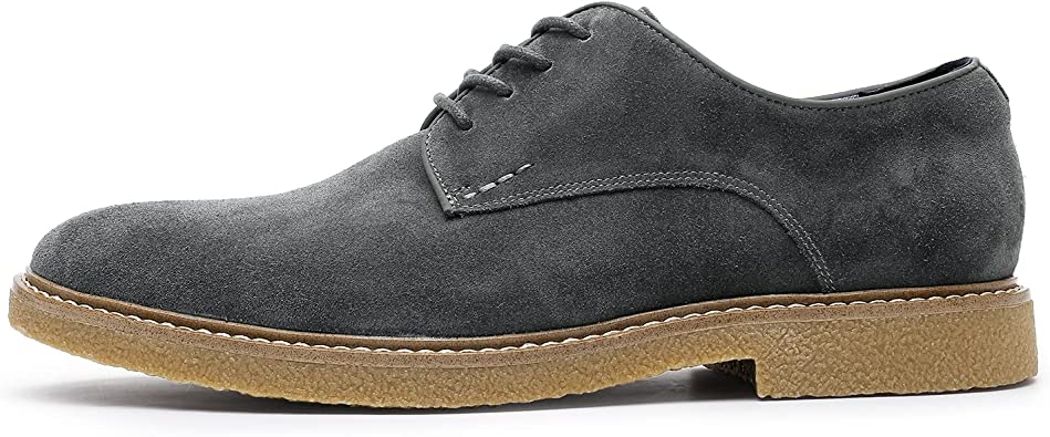          Men's Suede Casual Dress Shoes Lace-up Full Grain Breathable Business Oxford Fashion        