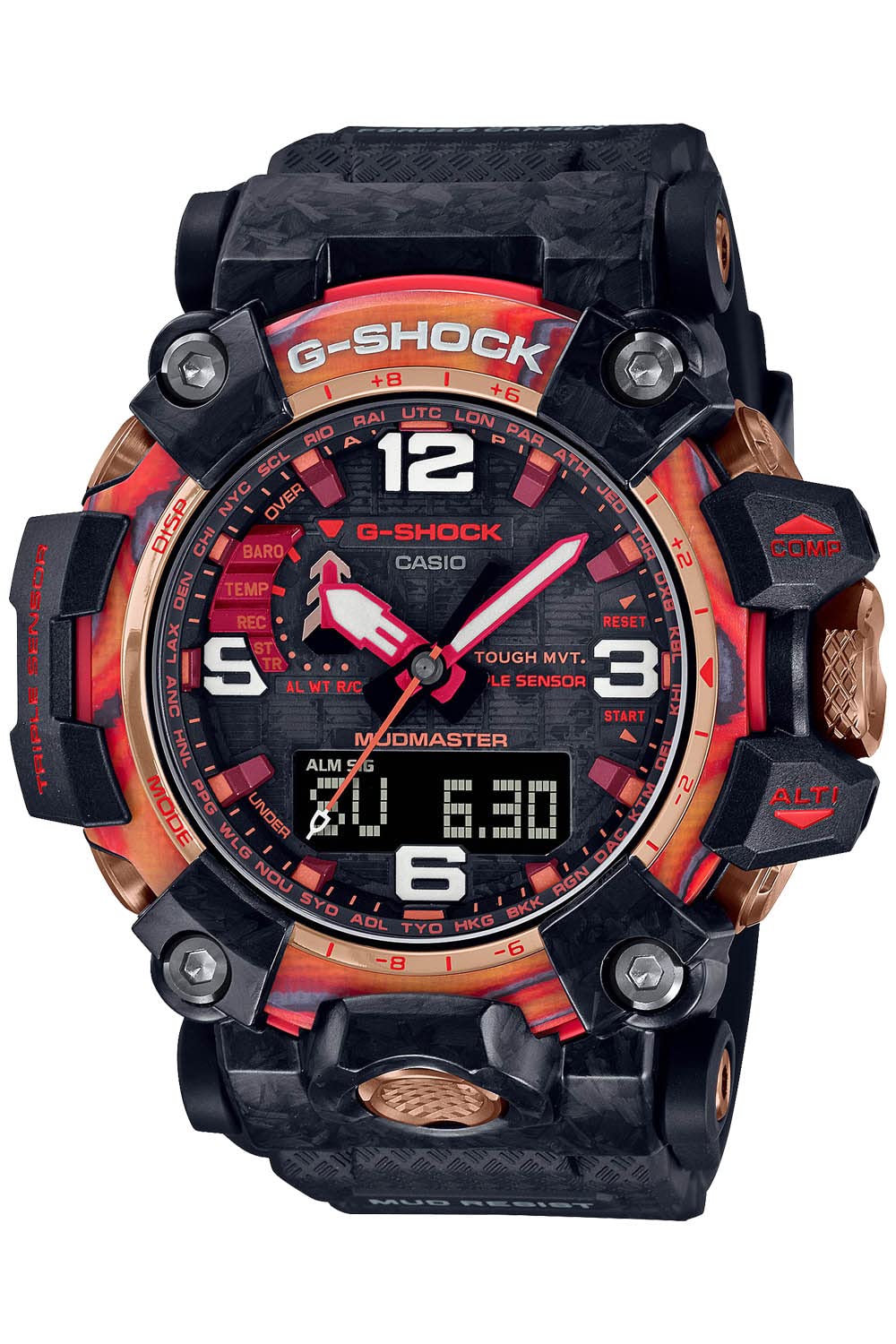 ] G-Shock Watch Radio Solar G-Shock 40th Anniversary Flare Red MUDMASTER GWG-2040FR-1AJR Men's Black Men's Watch Shipped from Japan Nov 2022 Model