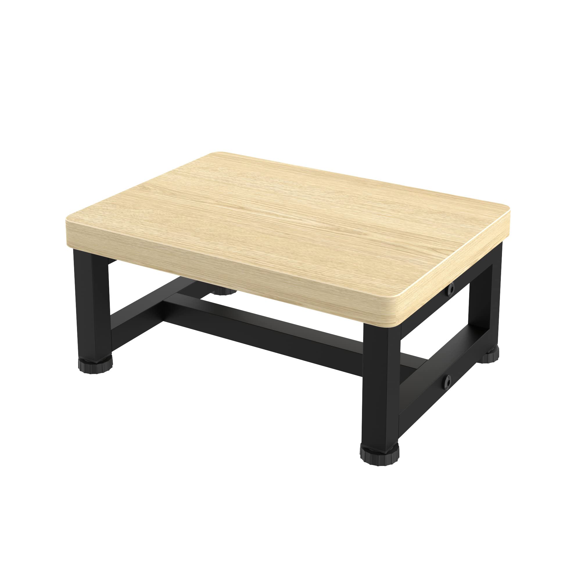 Step Stools for Adults Kids with Non-Slip Rubber Feet, Heavy Duty Wooden Stepping Stools with 500-LBS Capacity for Bedroom Kitchen Bathroom, Sturdy Bed Steps for High Beds, Easy to Assemble, Maple