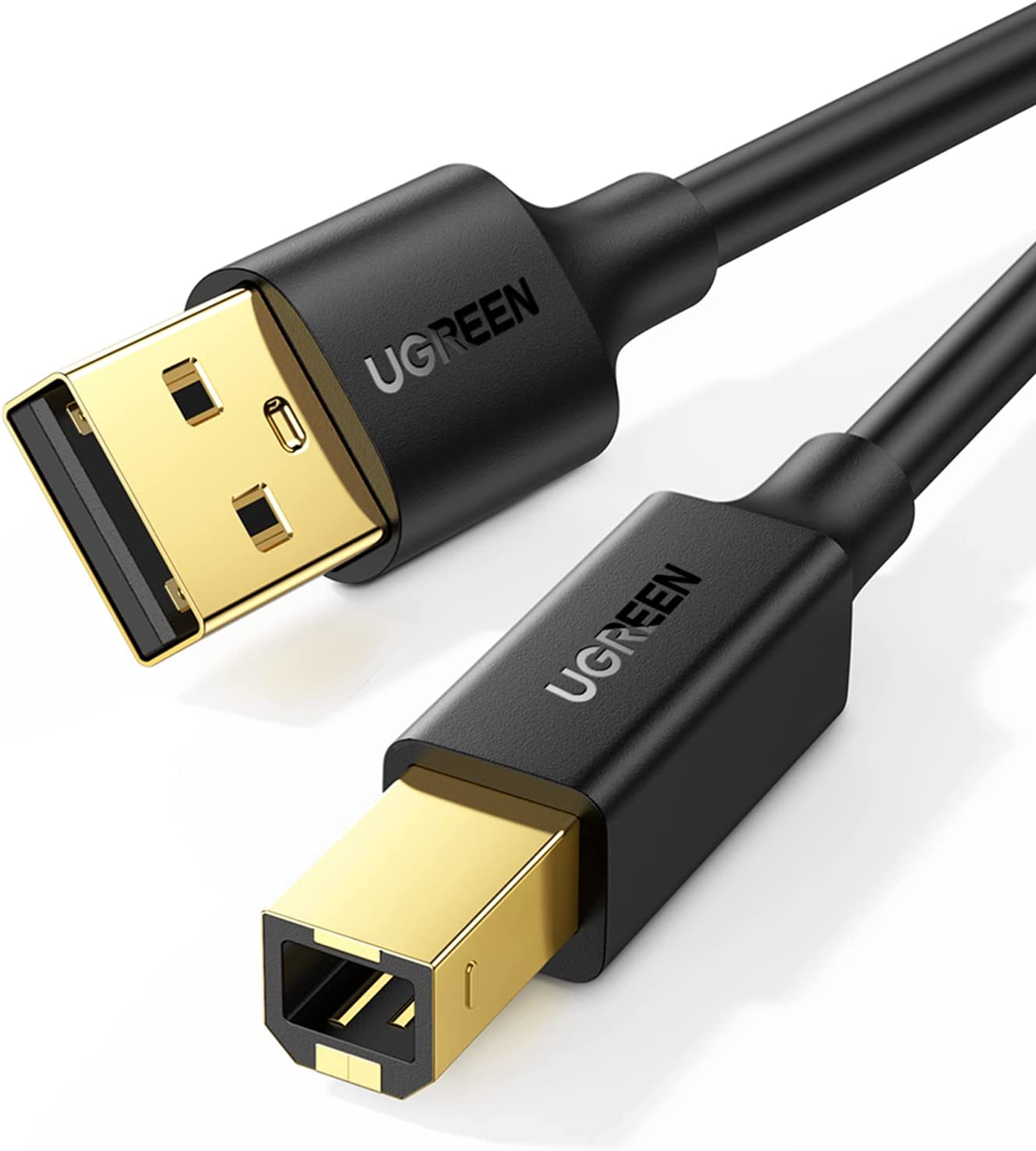         UGREEN USB Printer Cable 10FT Bundle with 15FT USB A to B Cable, 2.0 USB B Cable High-Speed Printer Cord Compatible with Hp, Canon, Brother, Samsung, Dell, Epson, Lexmark, Xerox, Piano, Dac, a